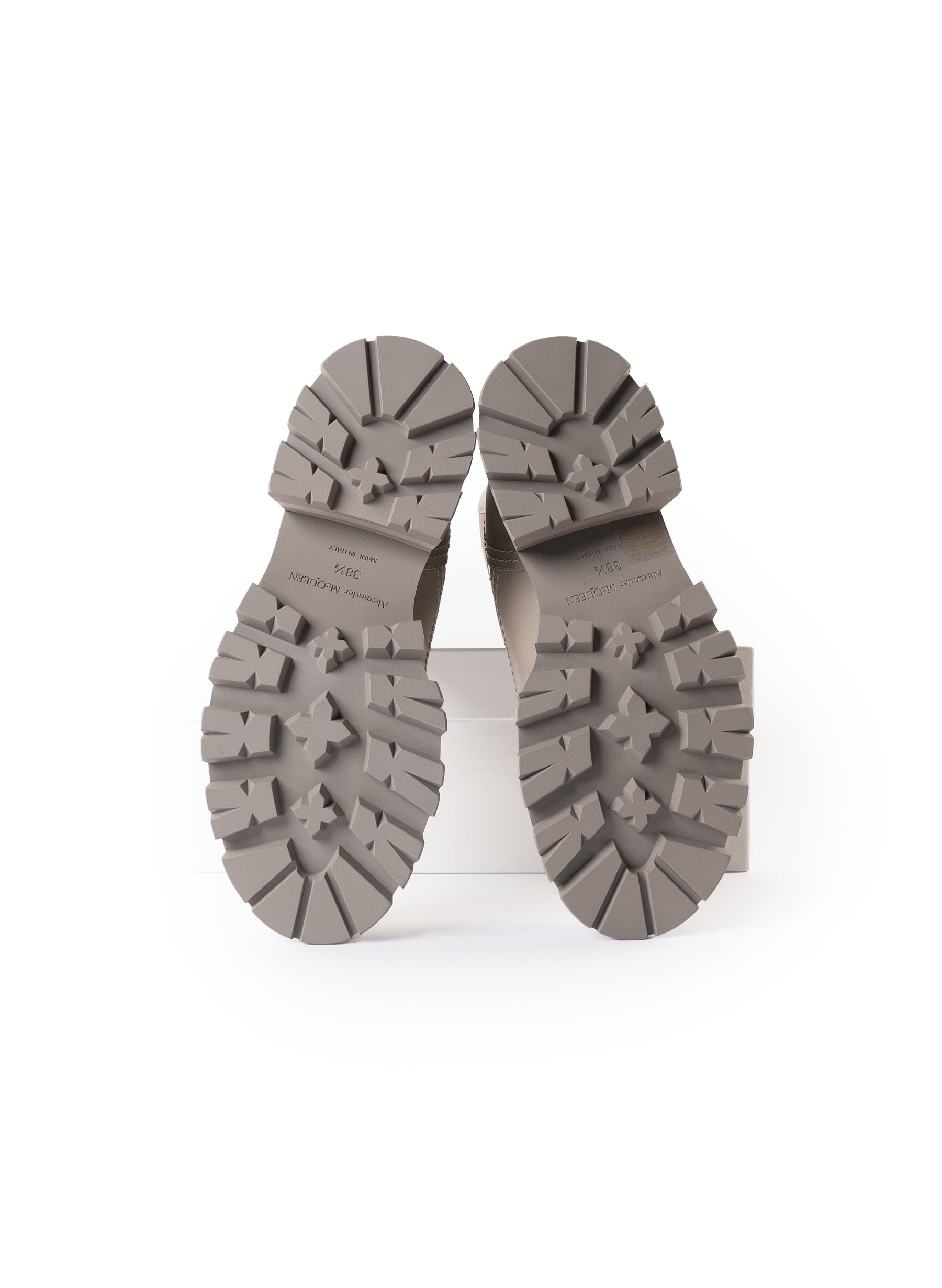 Bottes Alexander McQueen Wander en cuir couleur pierre