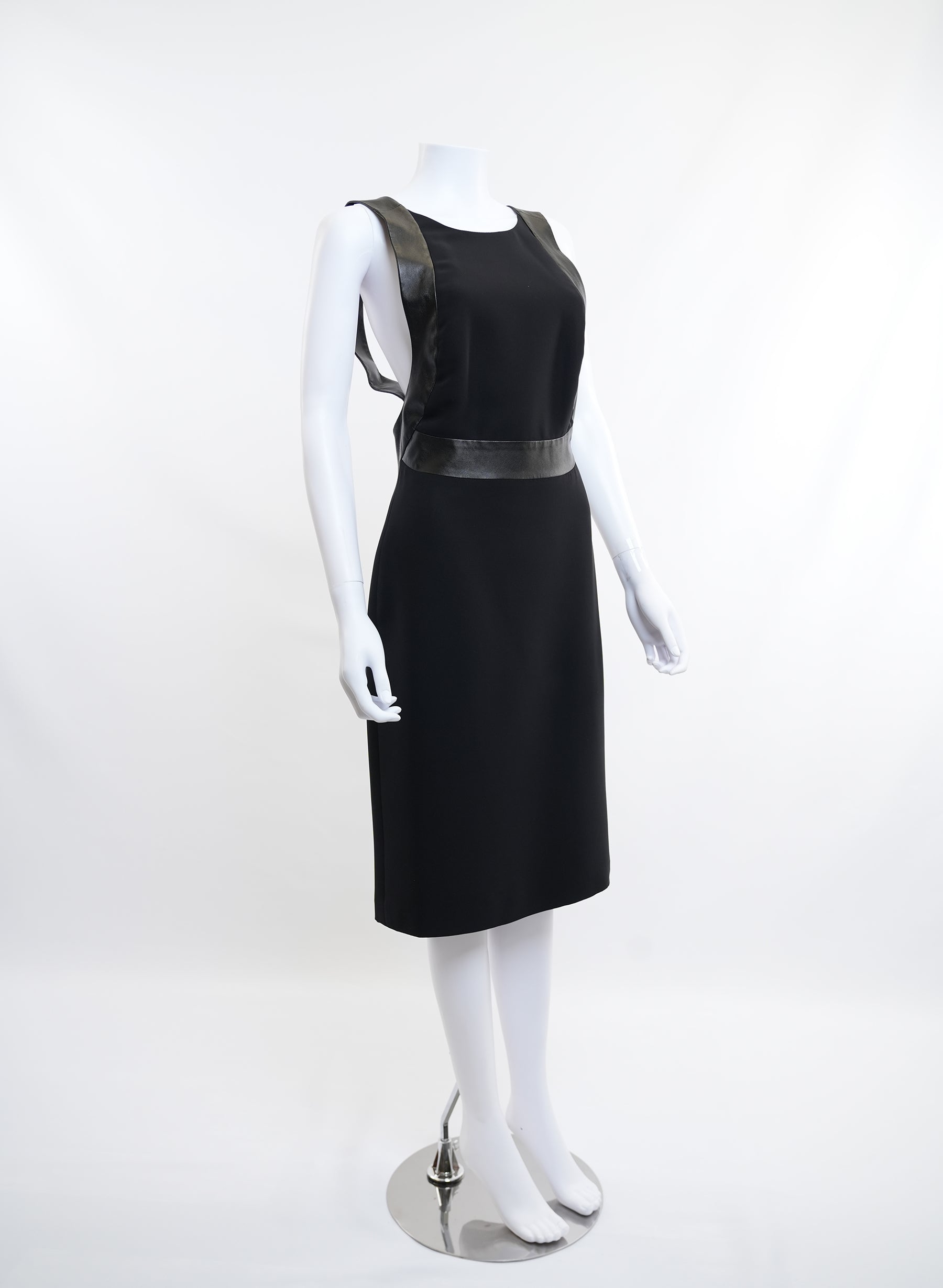 Gucci Black Leather Trimmed Dress