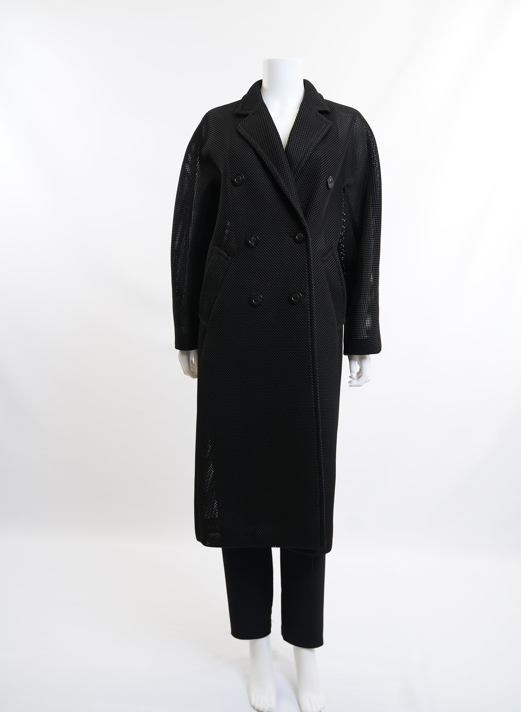 Max Mara Double Breast Mesh Midi Coat