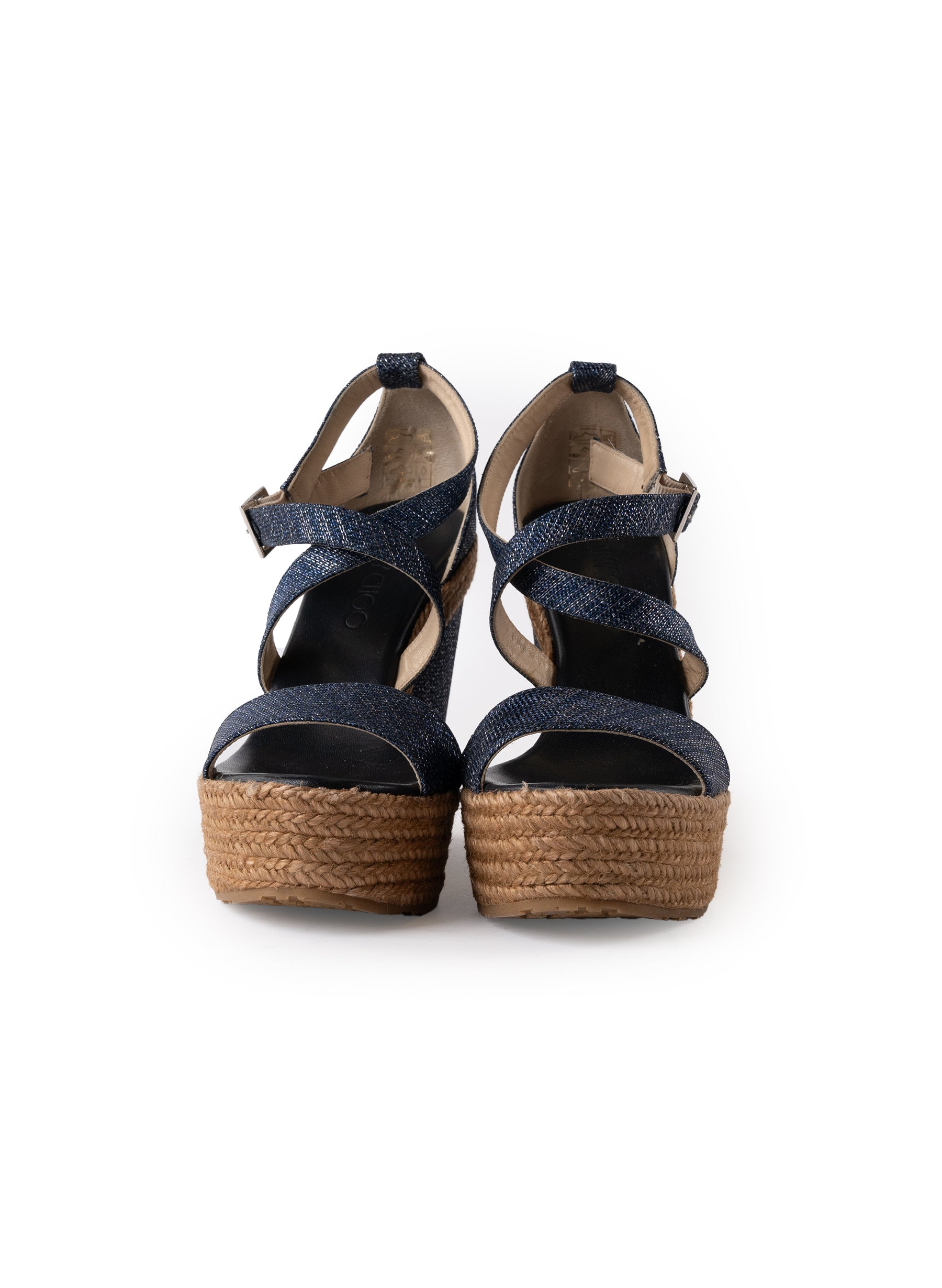 Sandales compensées en denim Jimmy Choo Portia