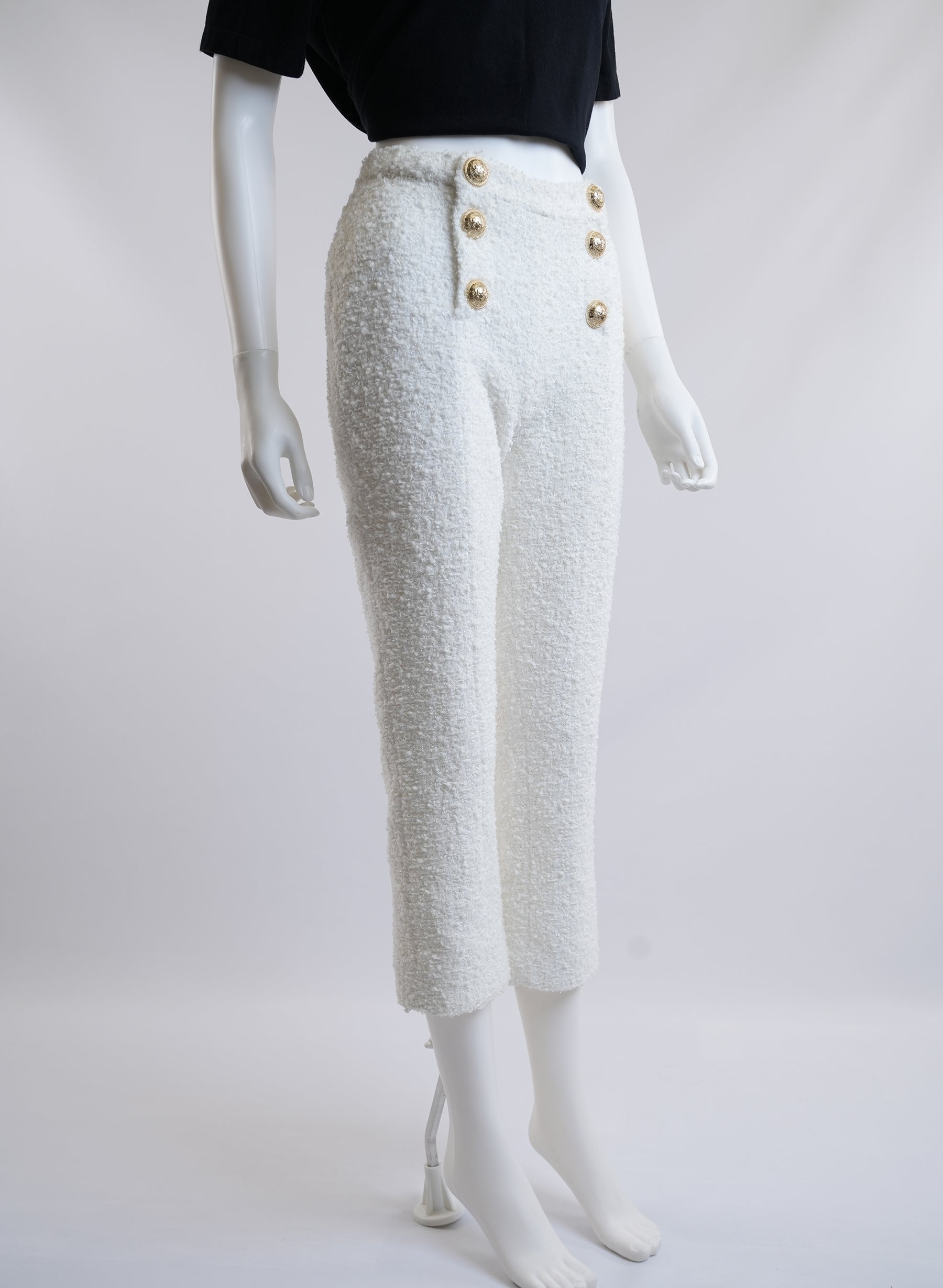 Balmain Tweed Off White Pants