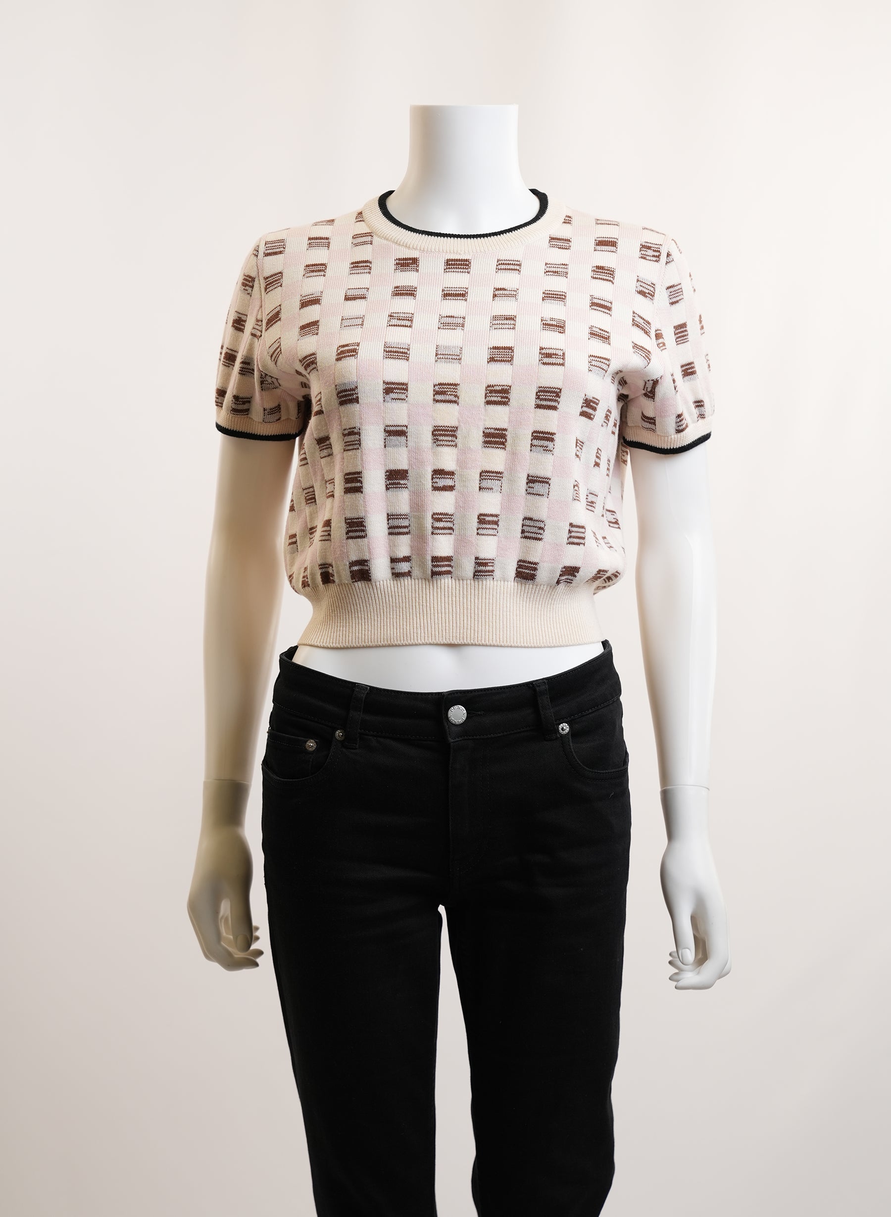 Miu Miu Short Sleeve Wool Sweater Top