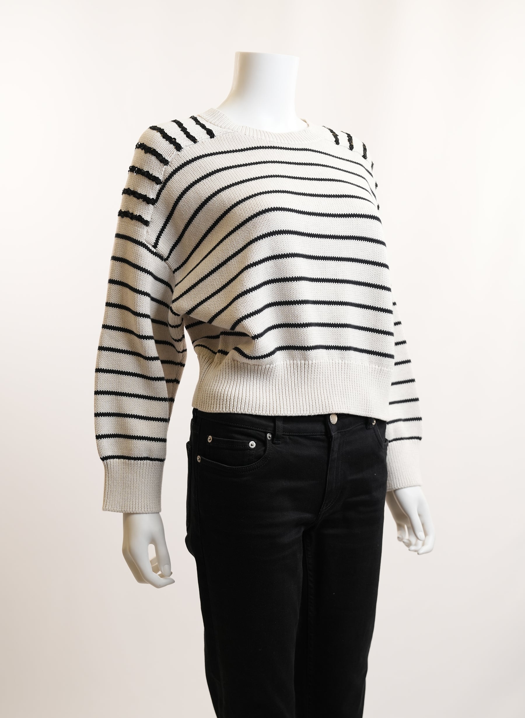 Brunello Cucinelli Black And White Stripe Knit Sweater