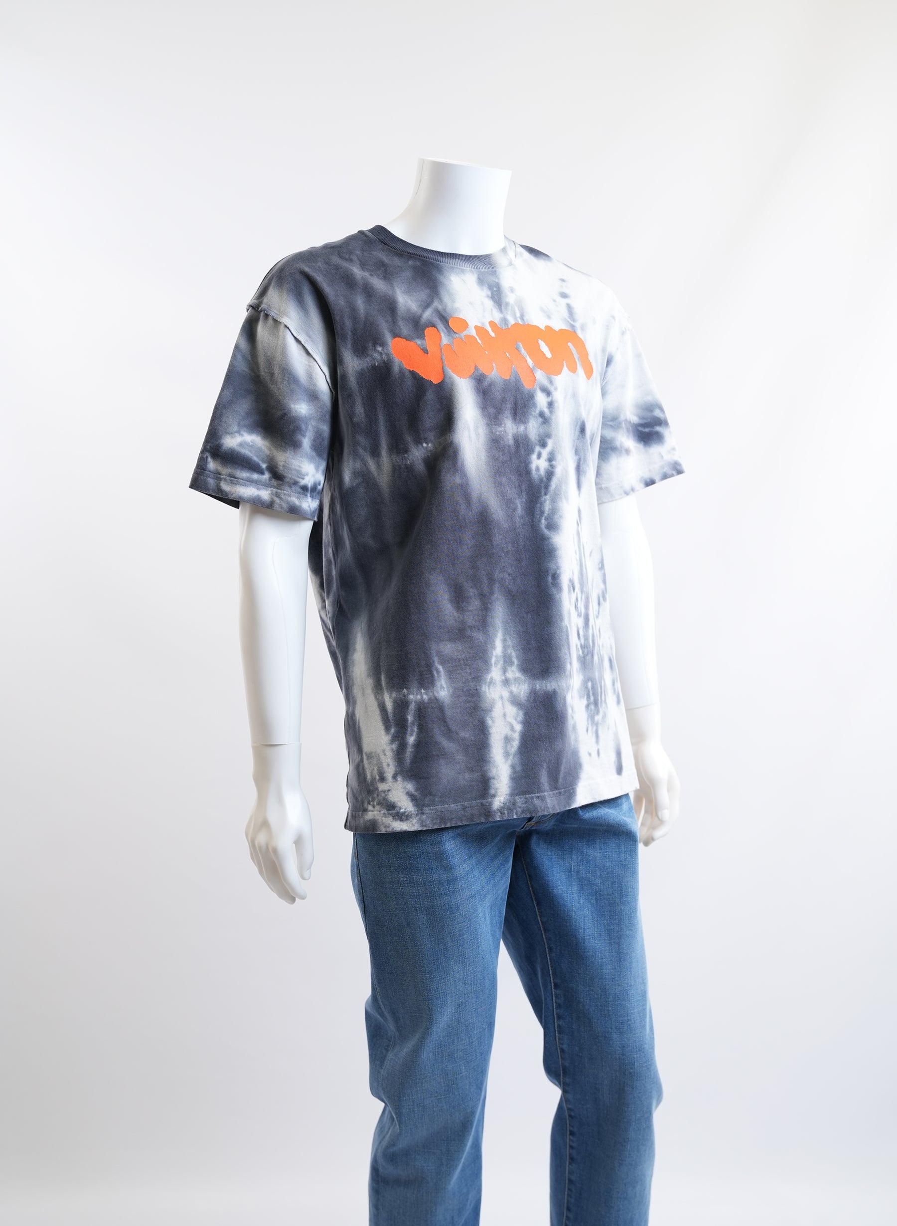 Louis Vuitton Tie Dye Orange Signature Logo T-Shirt