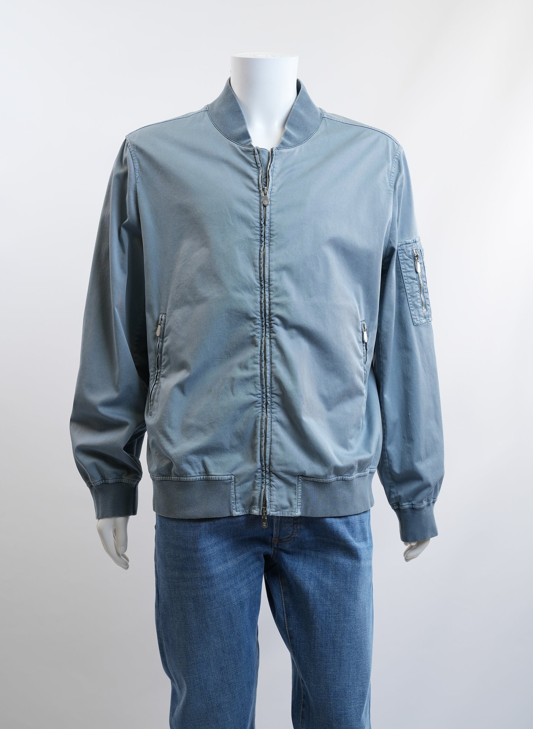 Brunello Cucinelli Blue Bomber Jacket