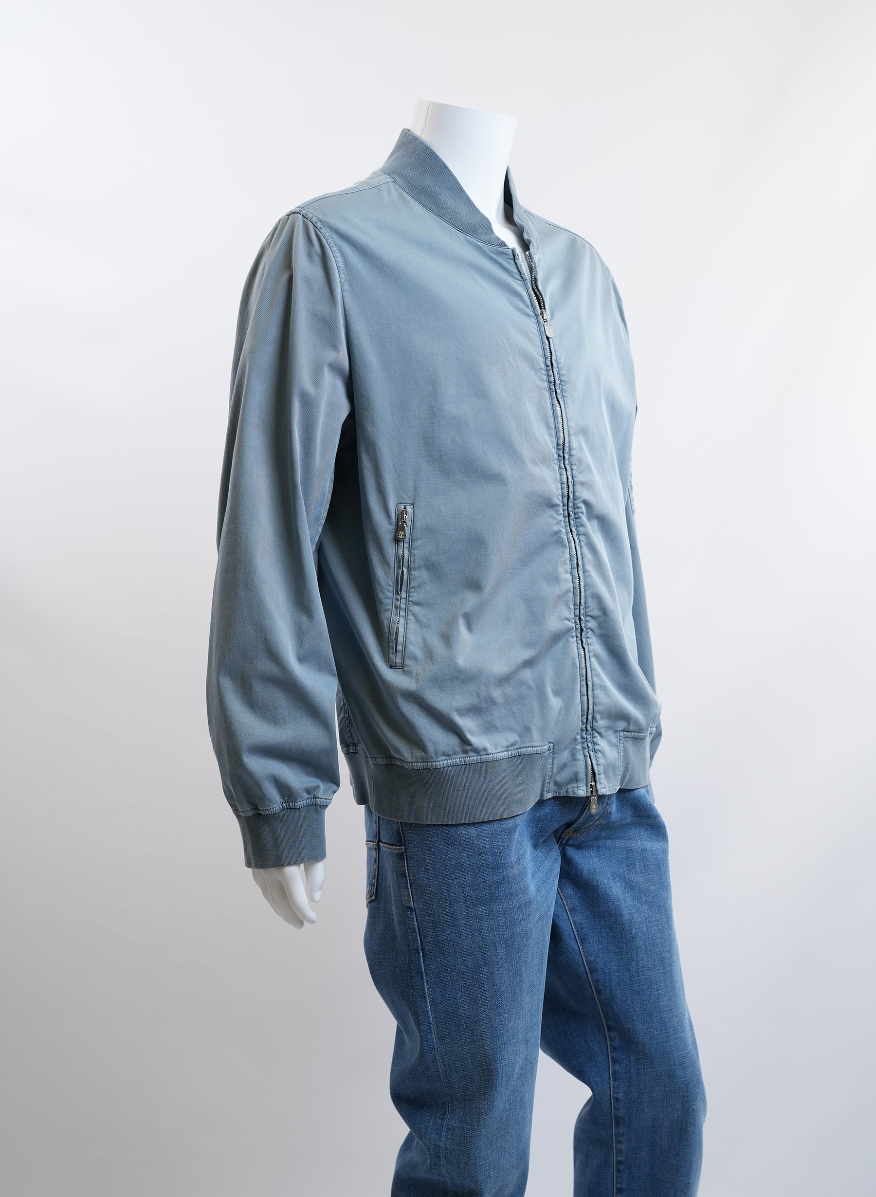 Brunello Cucinelli Blue Bomber Jacket