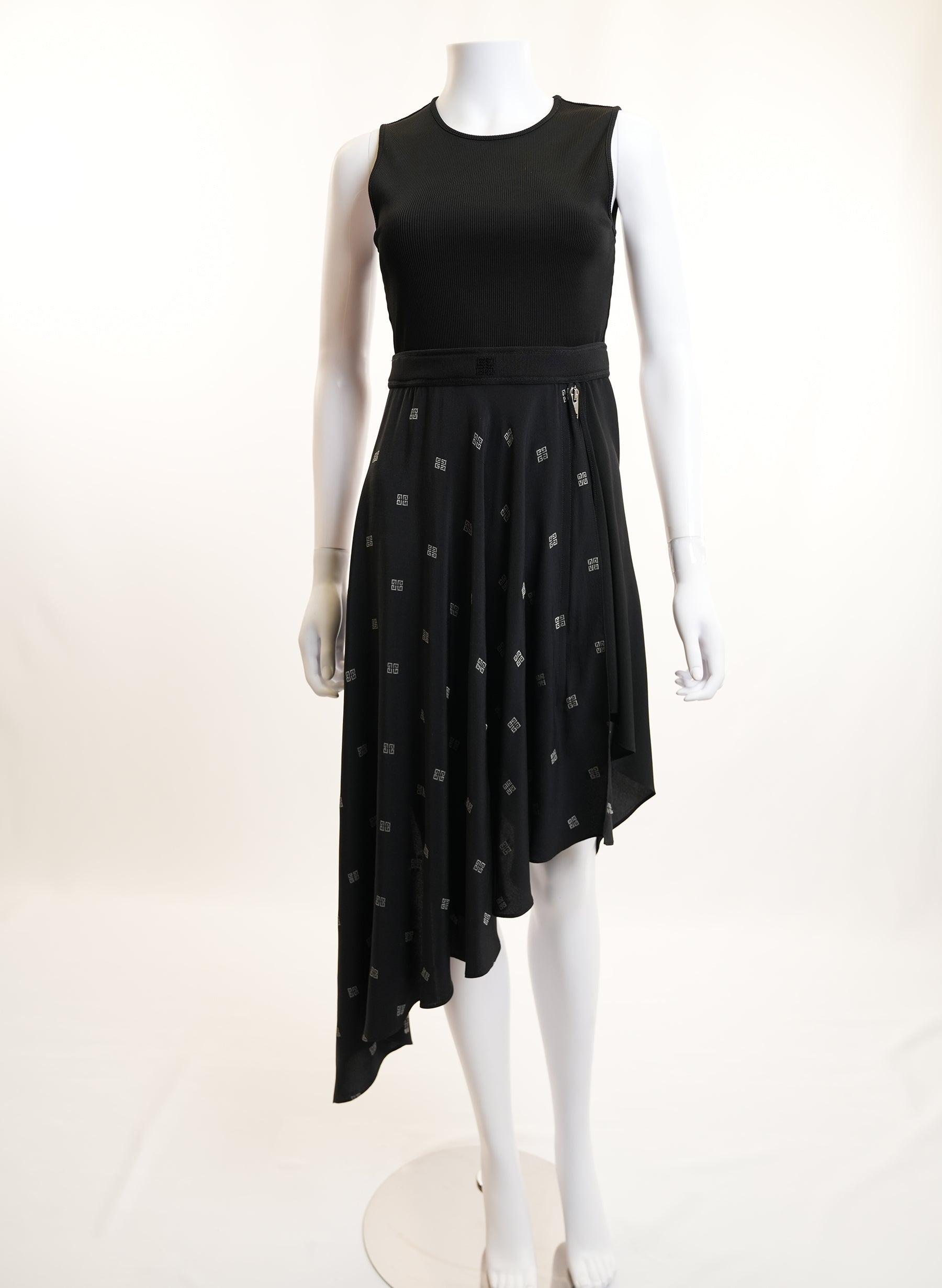 Givenchy Asymmetric Silk Midi Dress