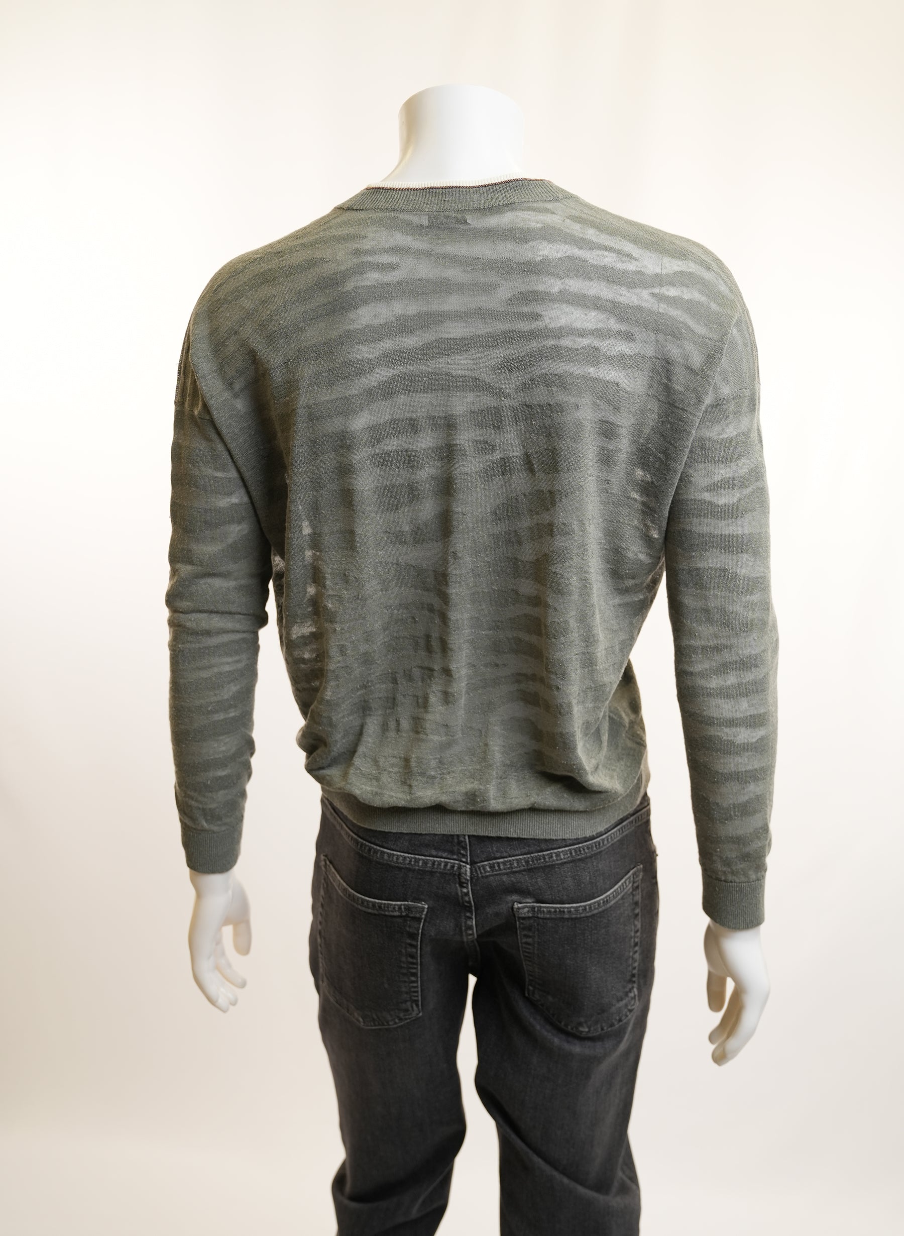 Brunello Cucinelli Sheer Linen Cardigan Olive Green