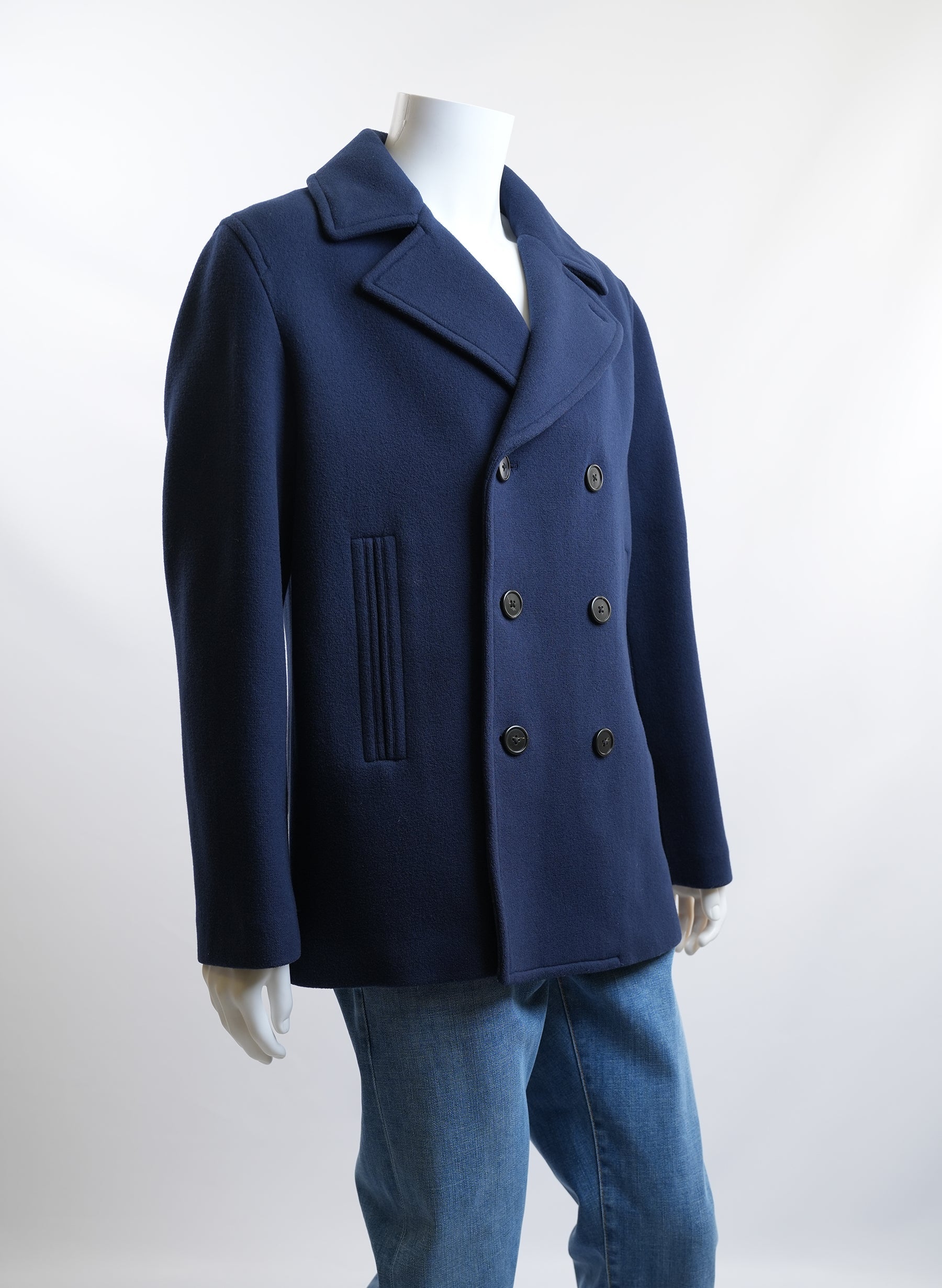 Theory Navy Double Breast Peacoat
