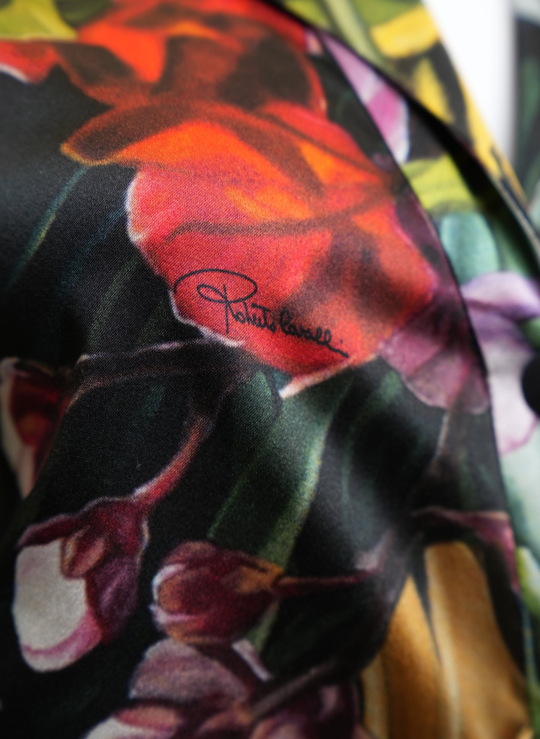 Roberto Cavalli Black Floral Dress