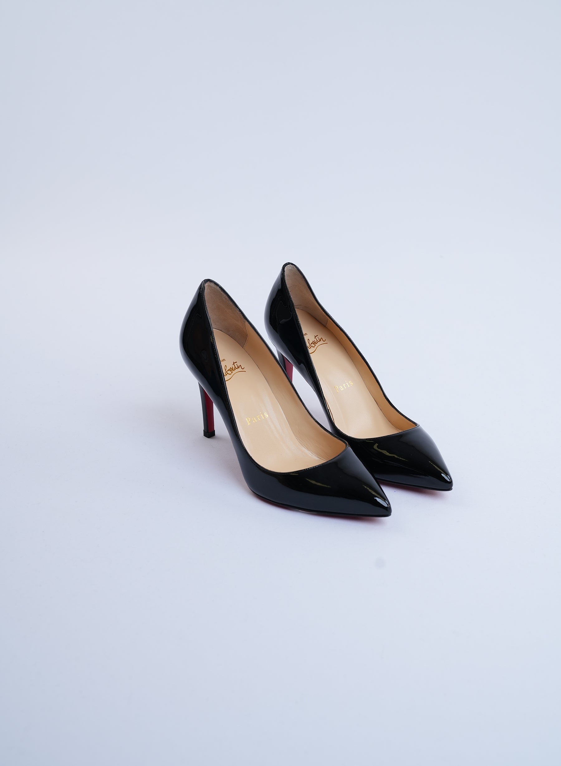 Christian Louboutin Black 85 Patent Calf Heels
