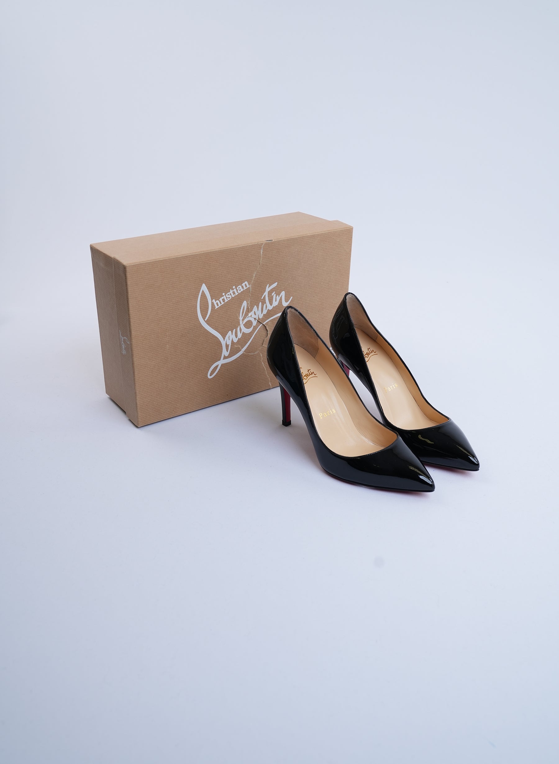 Christian Louboutin Black 85 Patent Calf Heels