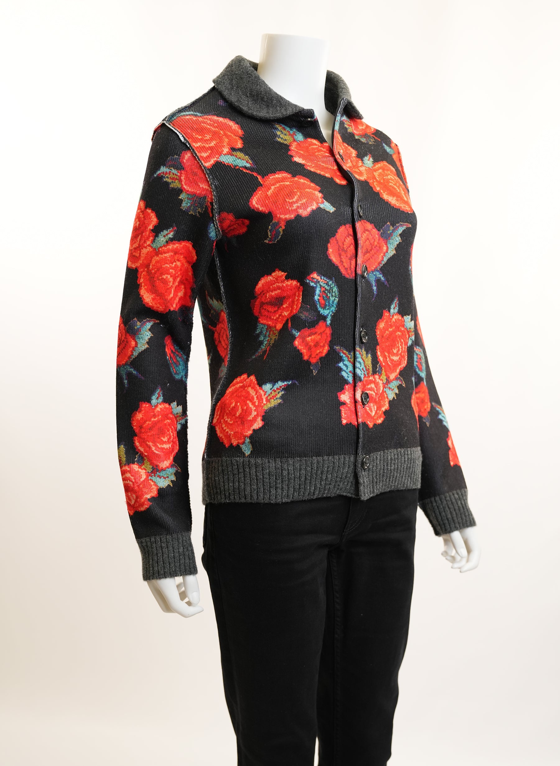 Comme Des Garçons Floral Knit Cardigan