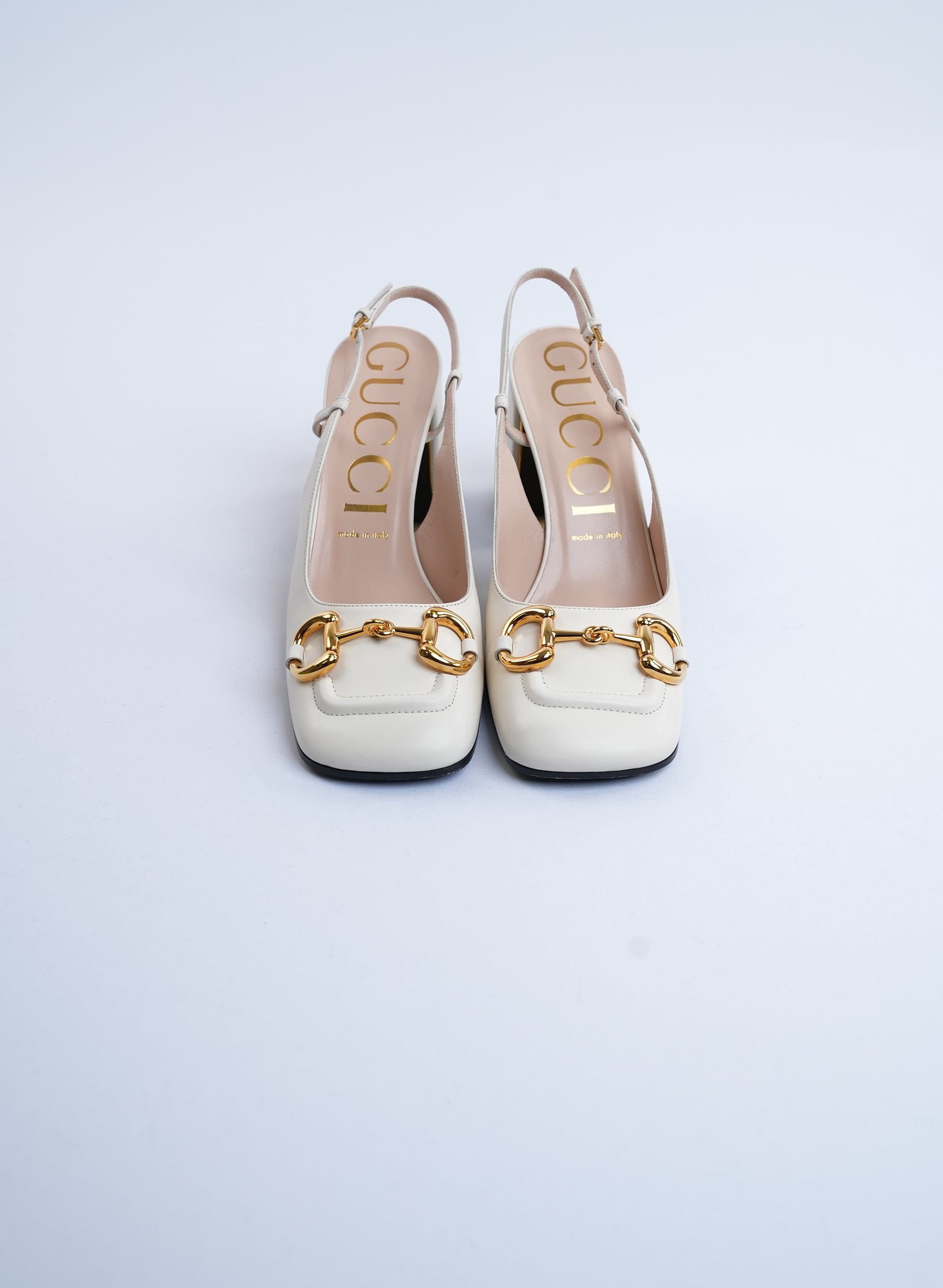 Gucci Horsebit Mid Heel Slingback Pumps