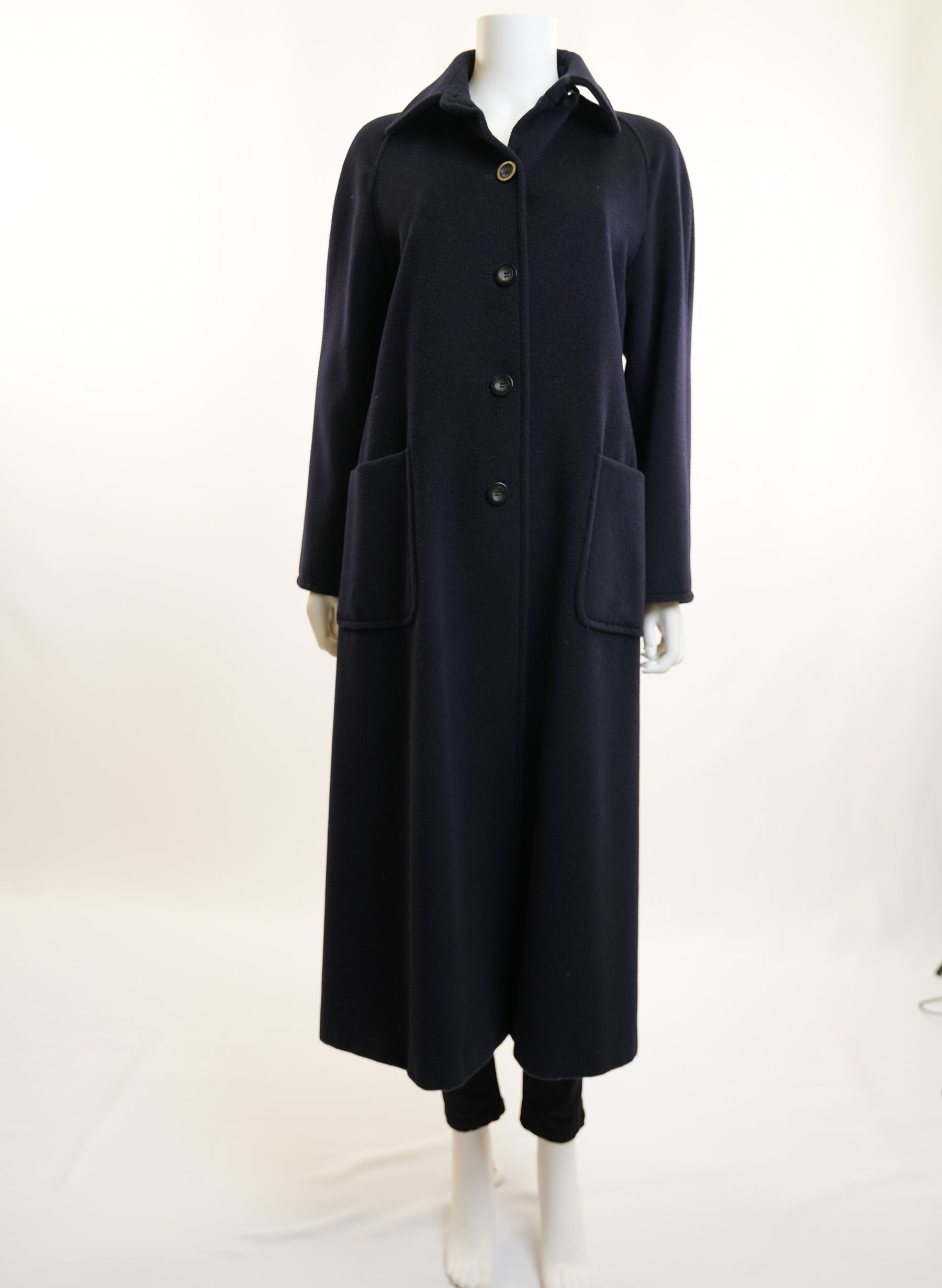 Max Mara Navy Oversized Wool Coat