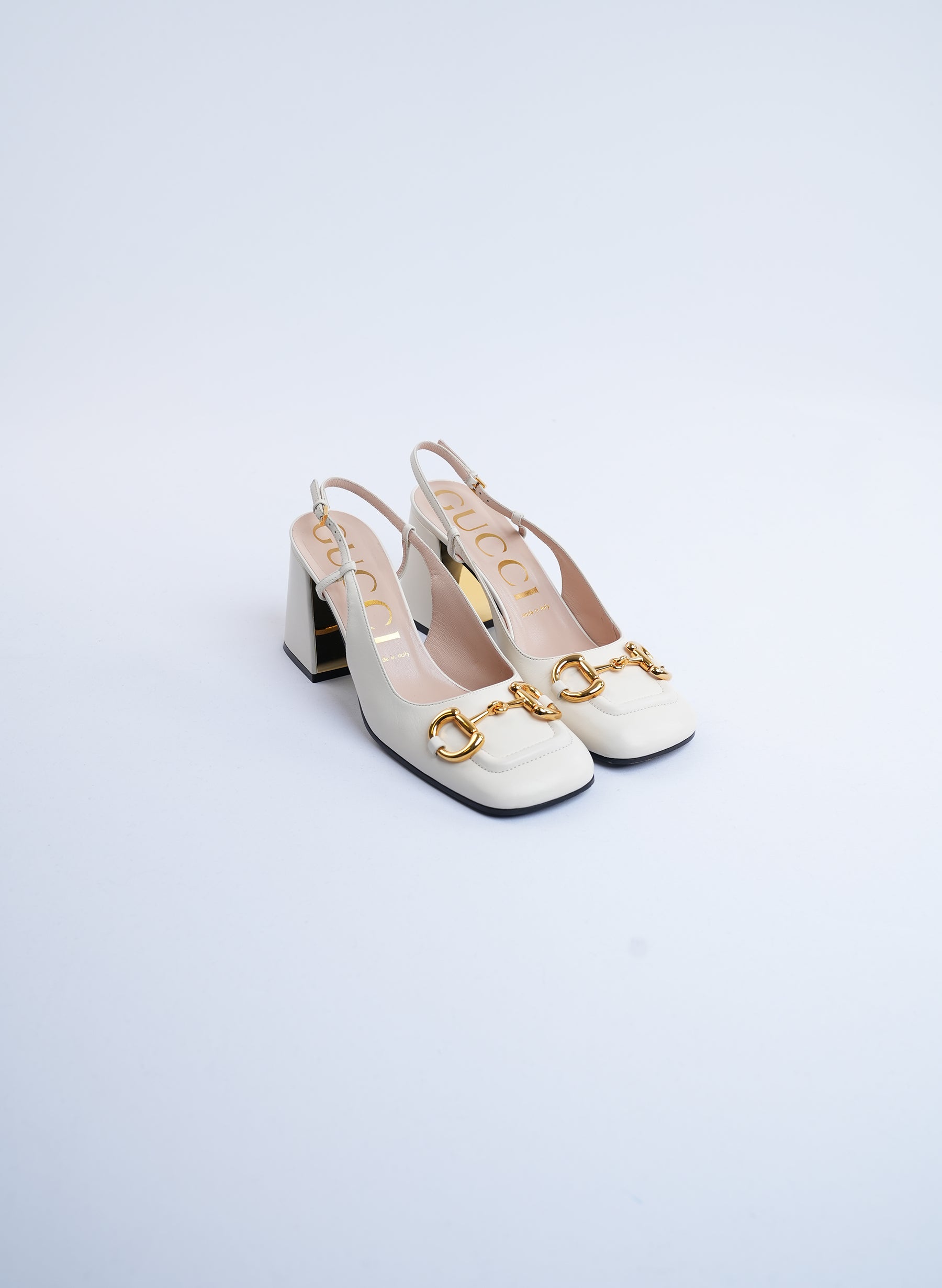 Gucci Horsebit Mid Heel Slingback Pumps