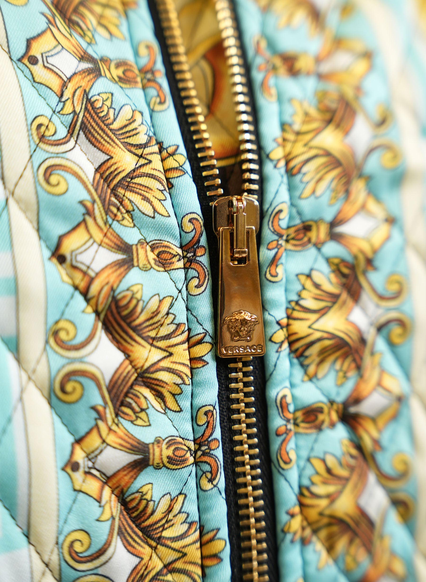 Versace x Fendi Baroque Zucca Monogram Quilted Jacket