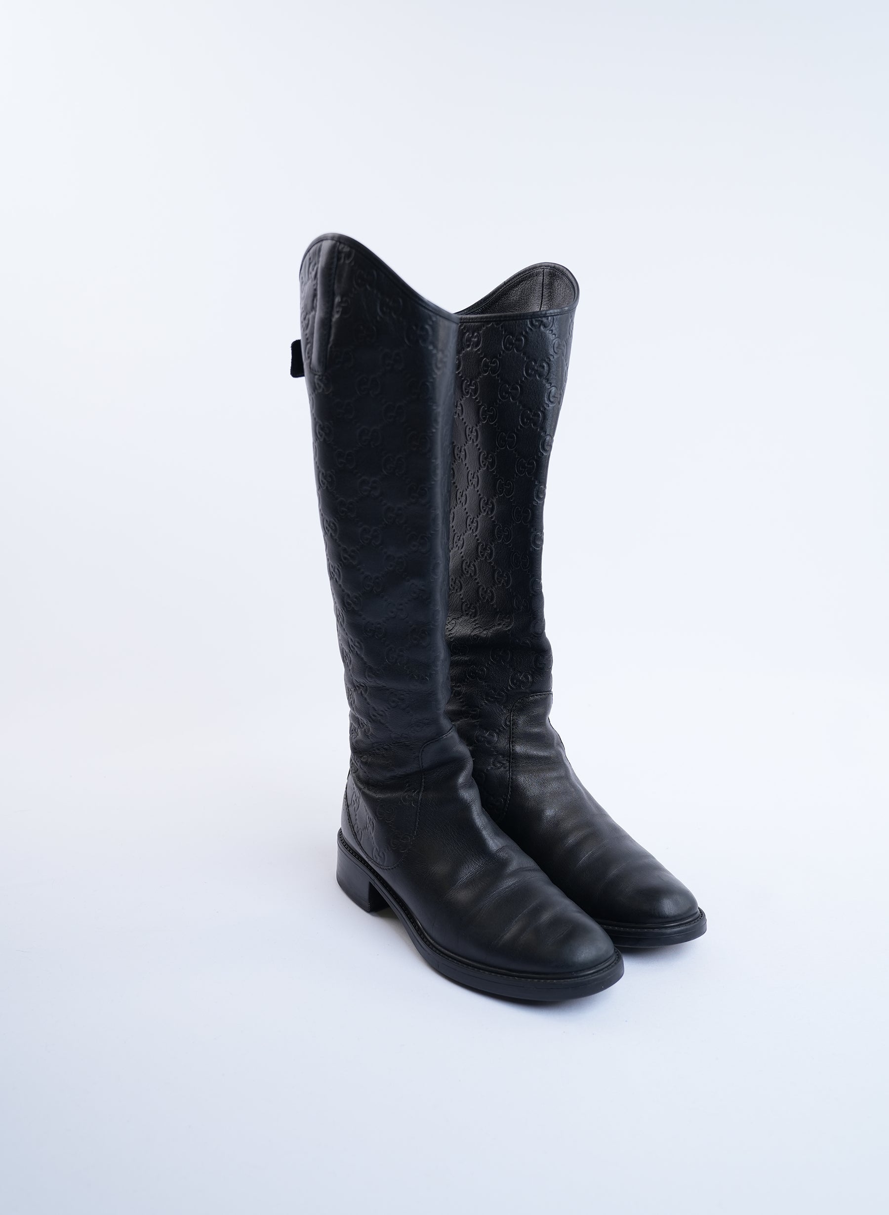 Gucci Black Suede Knee High Boots