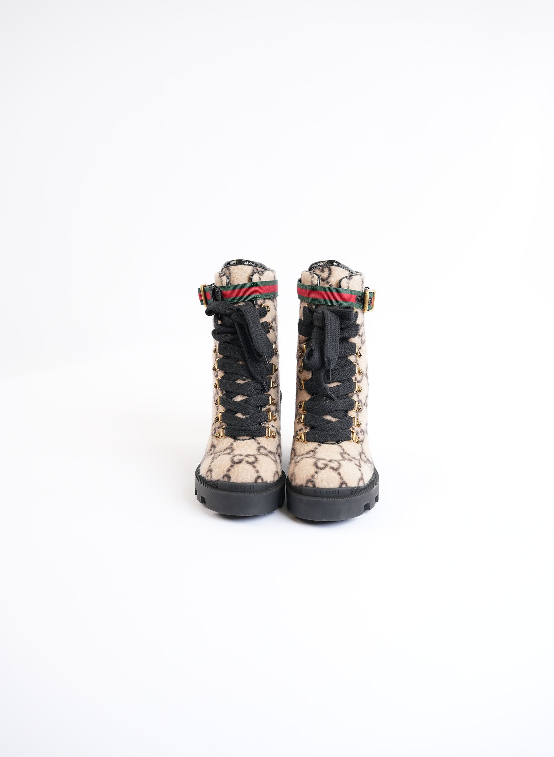 Gucci GG Monogram Wool Ankle Boots