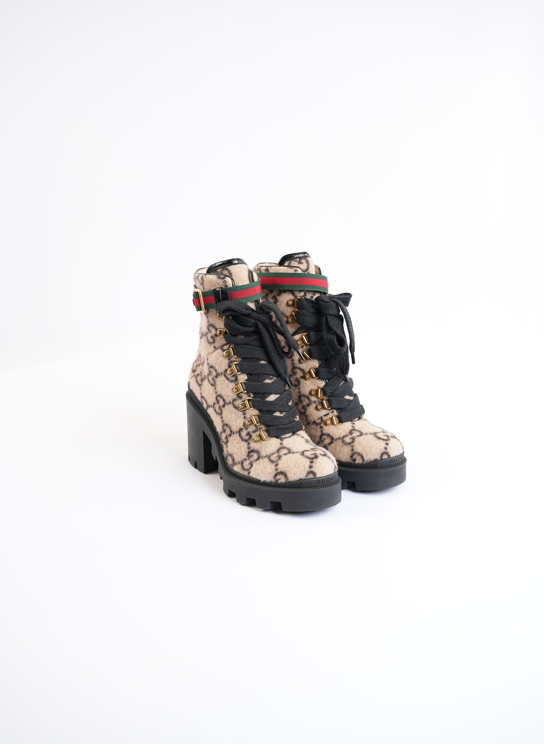 Gucci GG Monogram Wool Ankle Boots