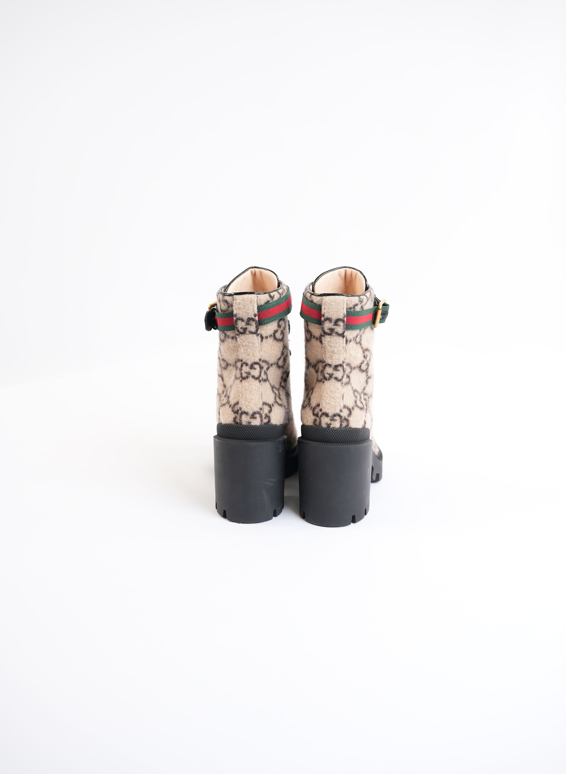 Gucci GG Monogram Wool Ankle Boots