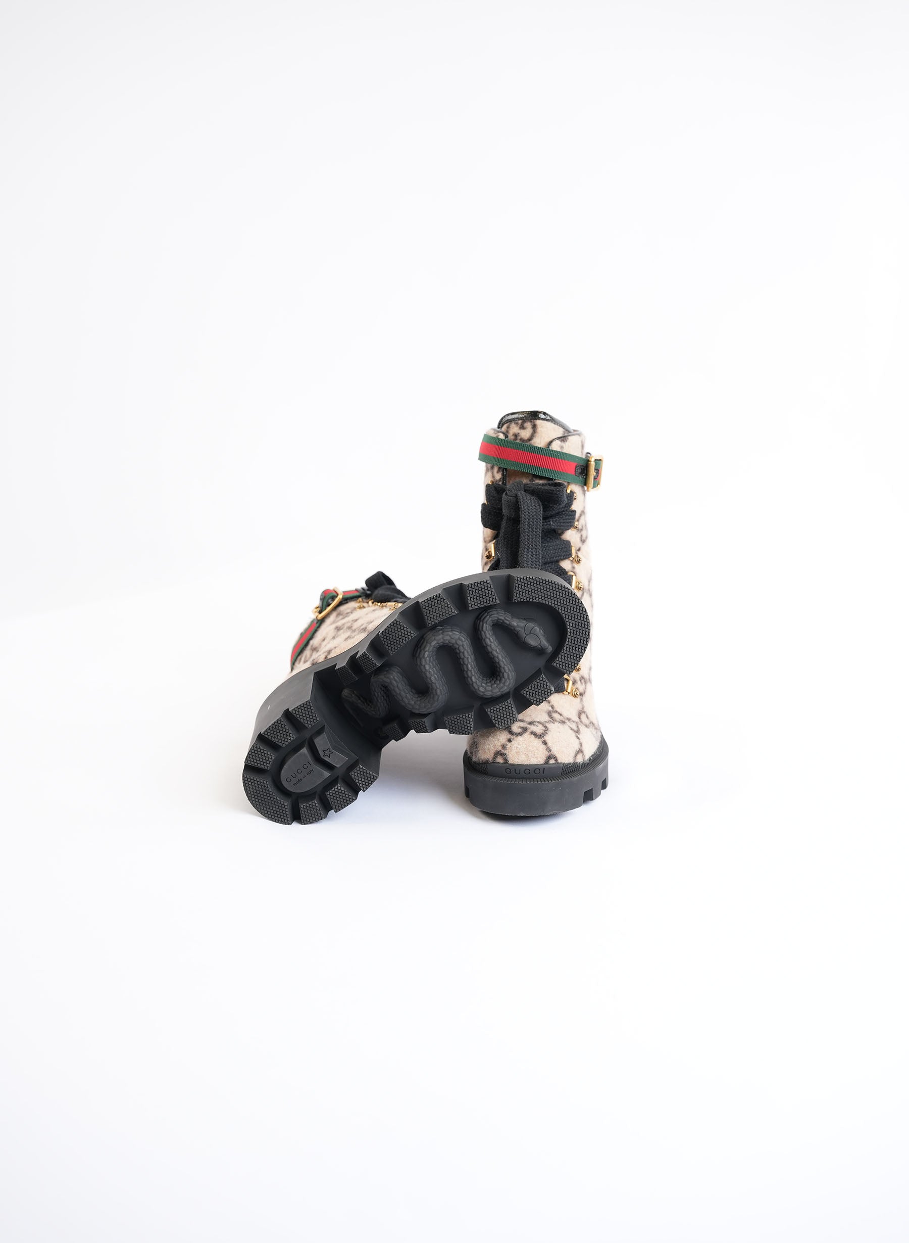 Gucci GG Monogram Wool Ankle Boots