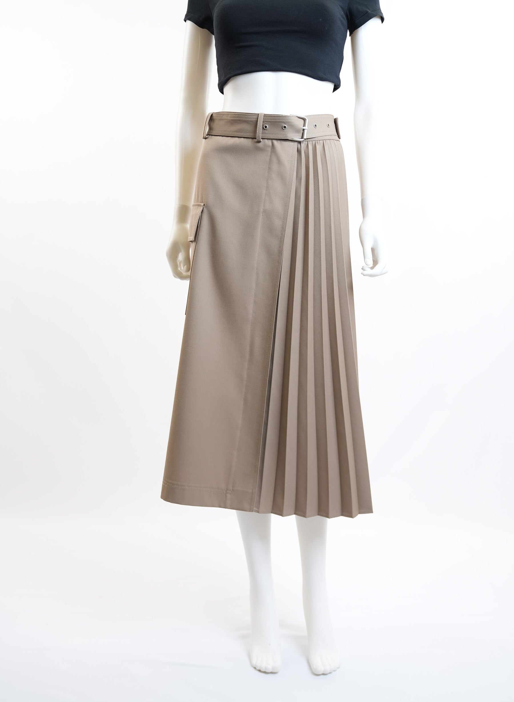 LVIR Neutral Pleated Skirt