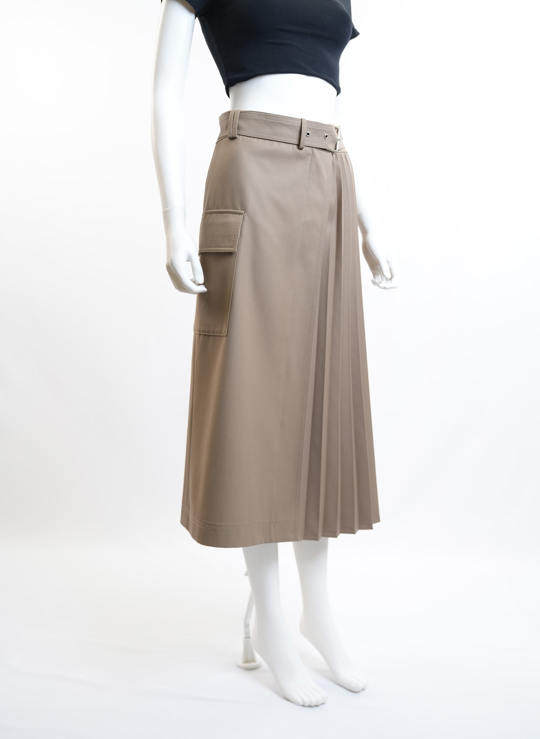 LVIR Neutral Pleated Skirt