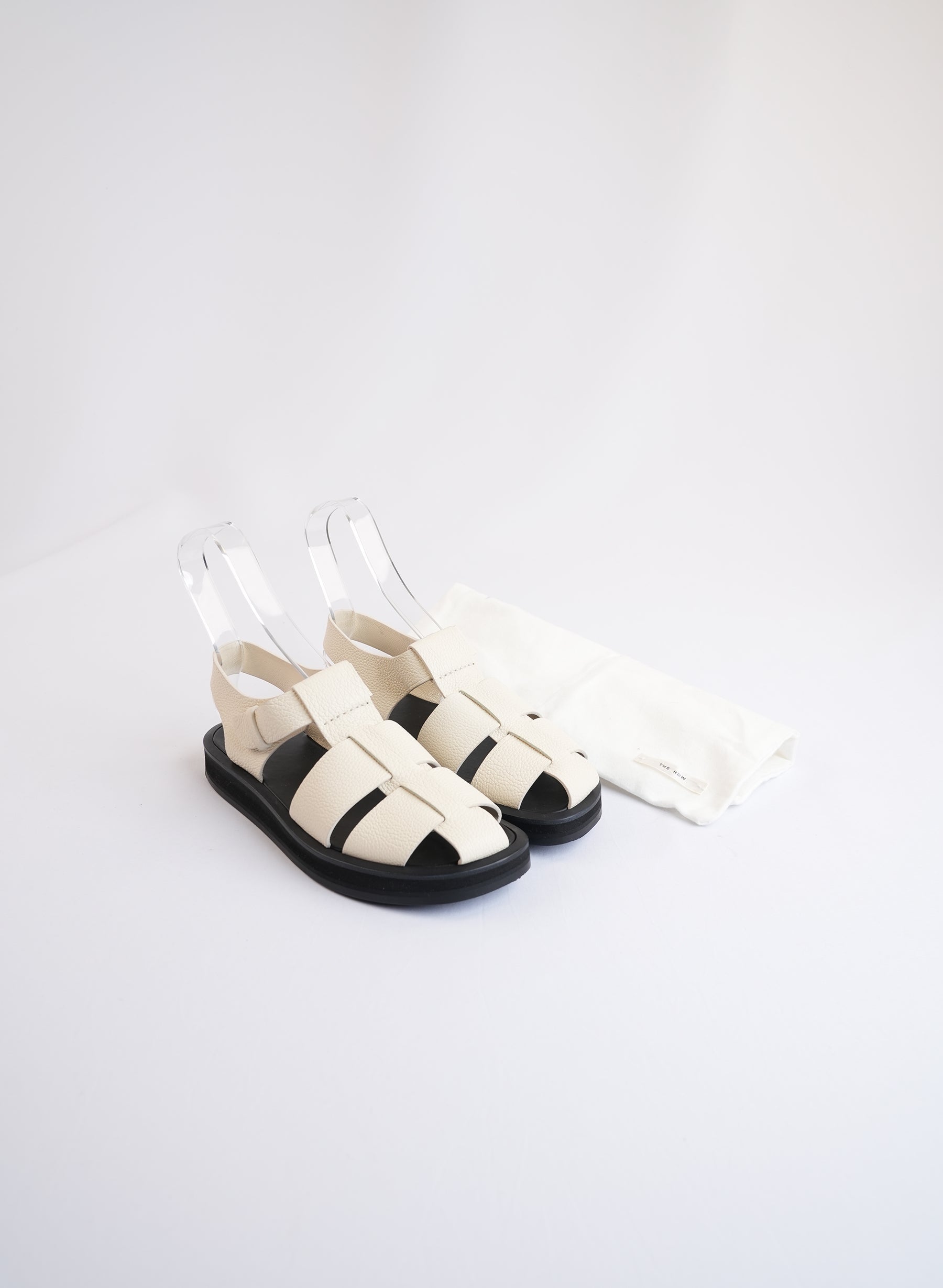 The Row Cream Fisherman Sandals