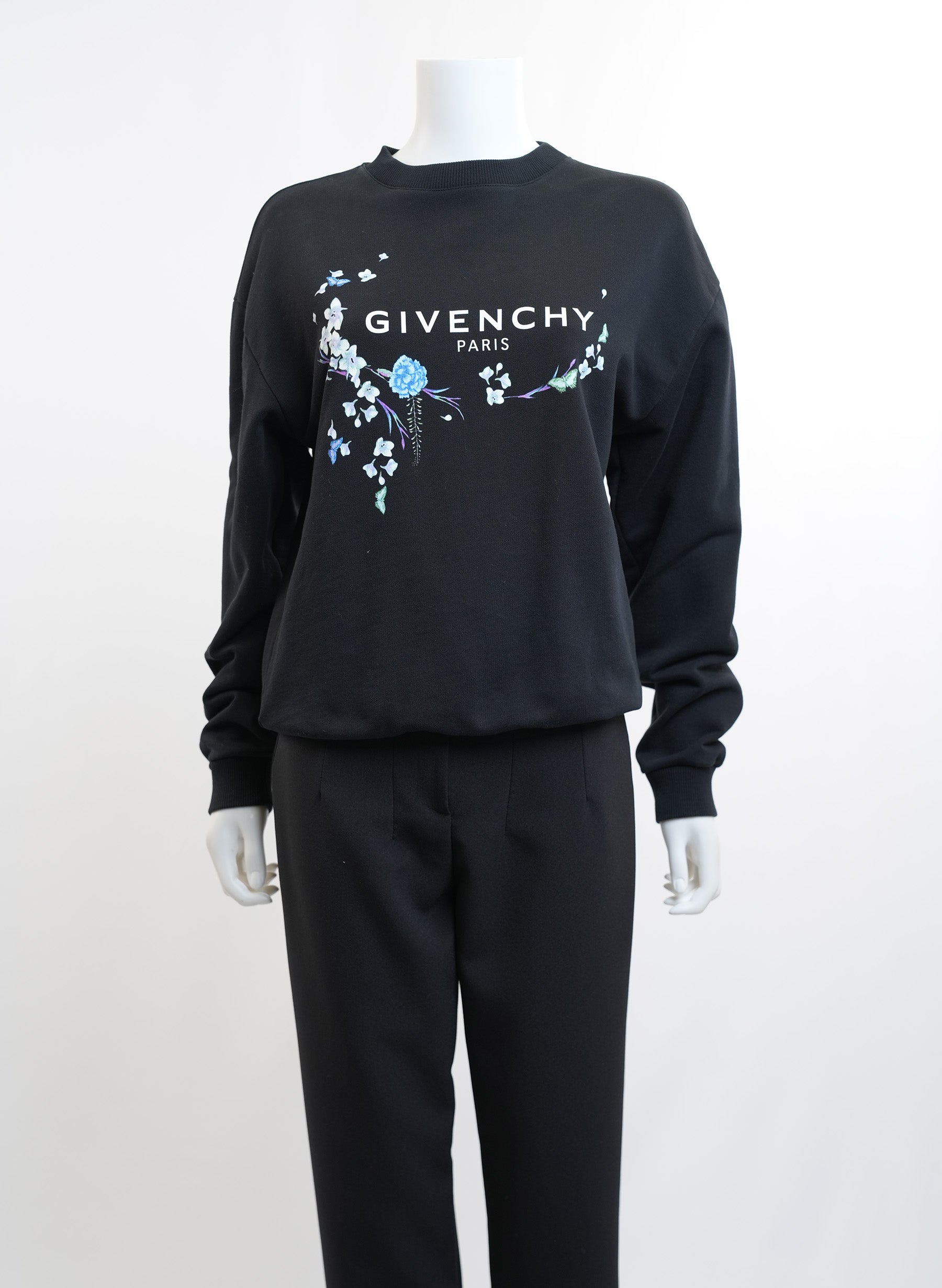 Givenchy Black Floral Print Sweatshirt