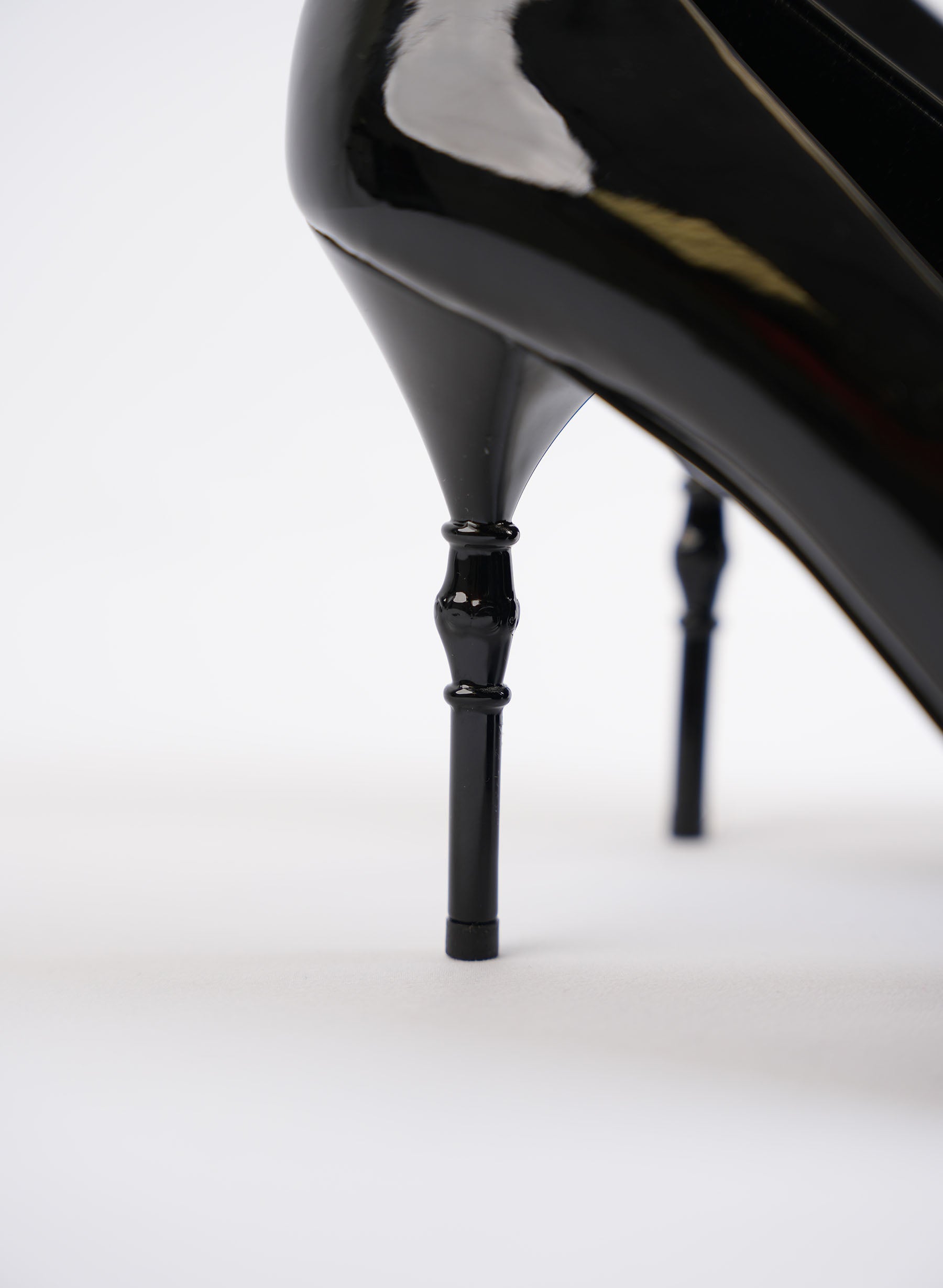 Gucci Black Patent Leather Peep Toe High Heels