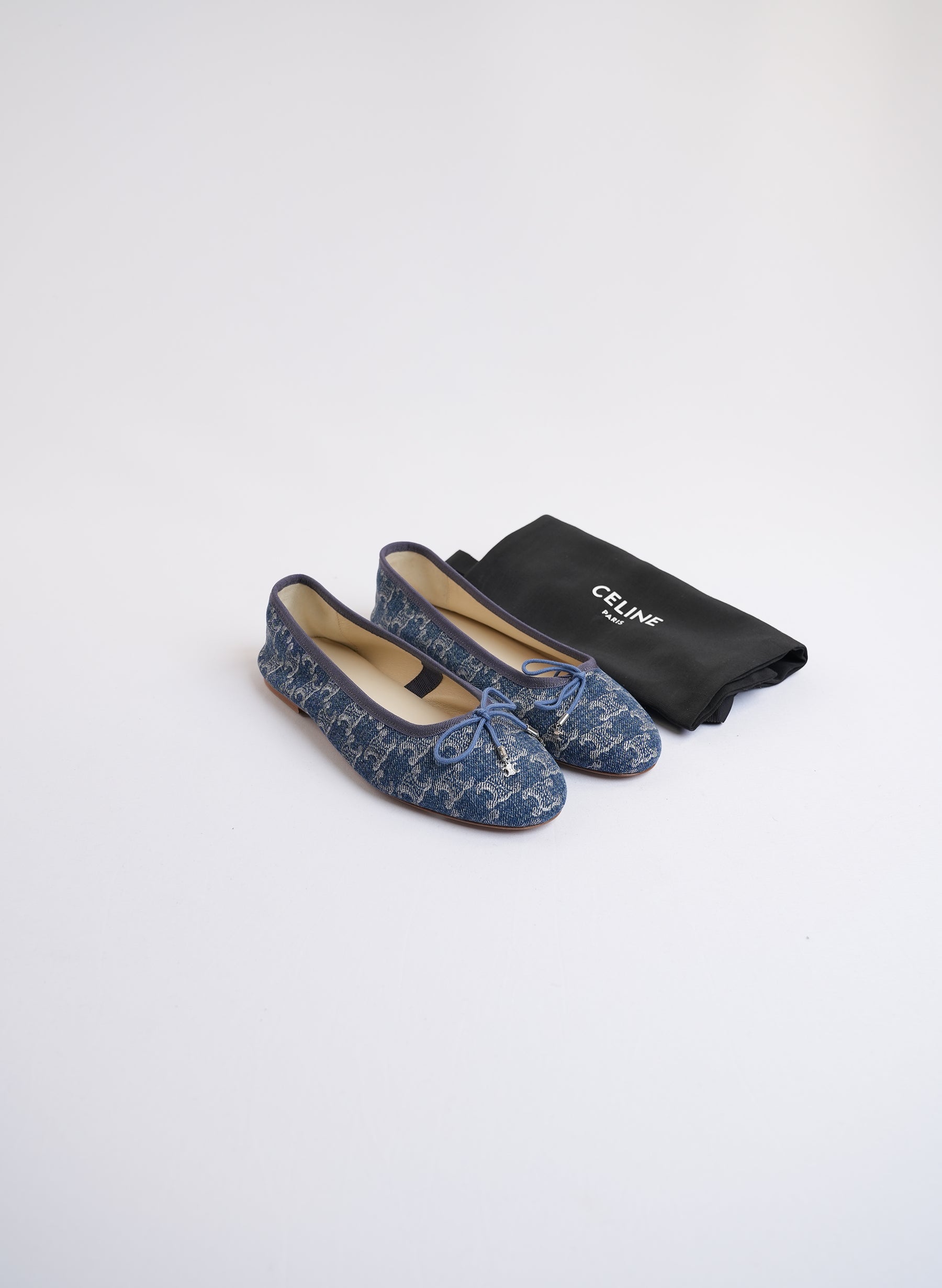 Celine Ballet Blue Monogram Flat