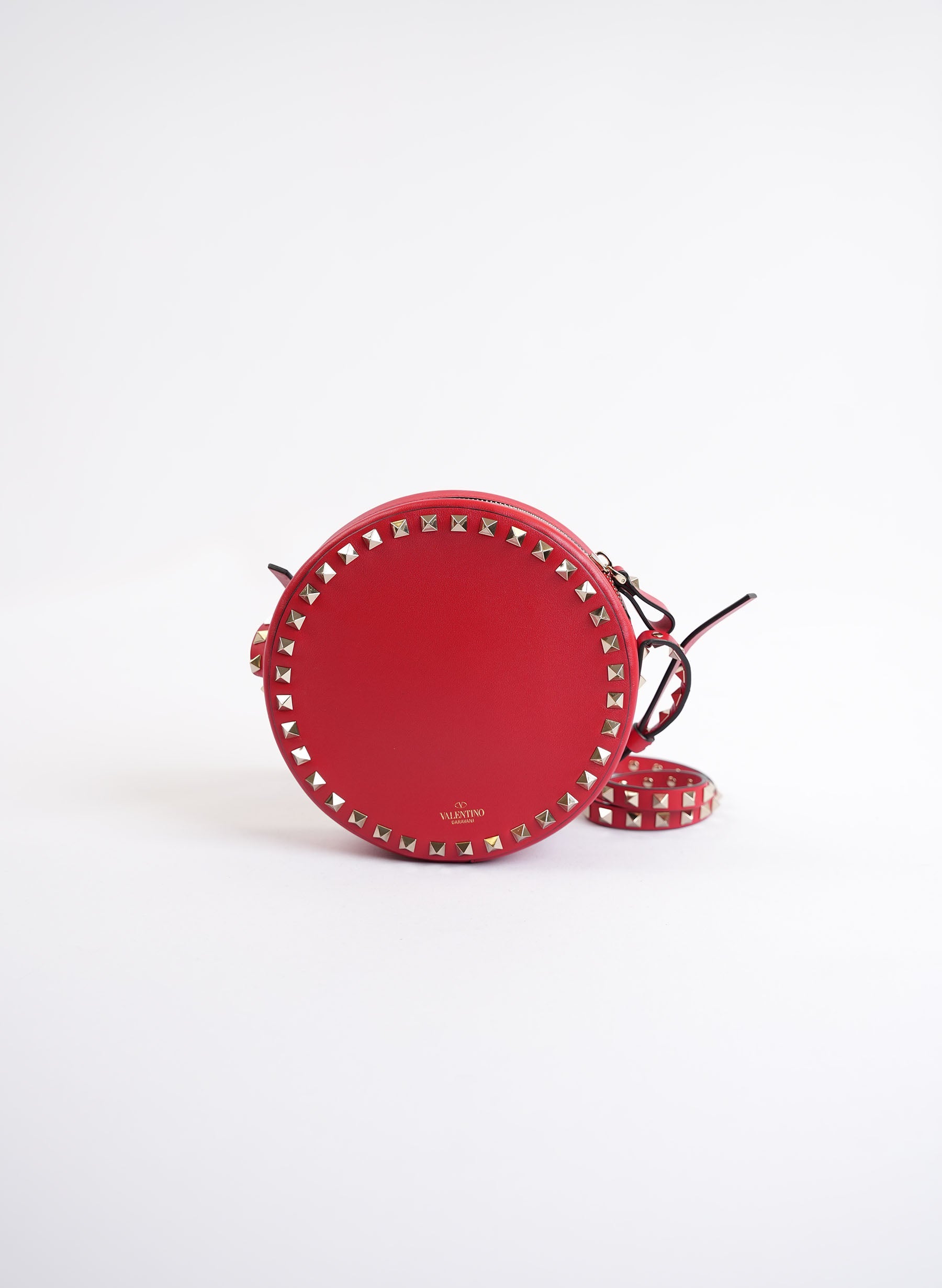 Valentino Garavani Rockstud Round Leather Bag