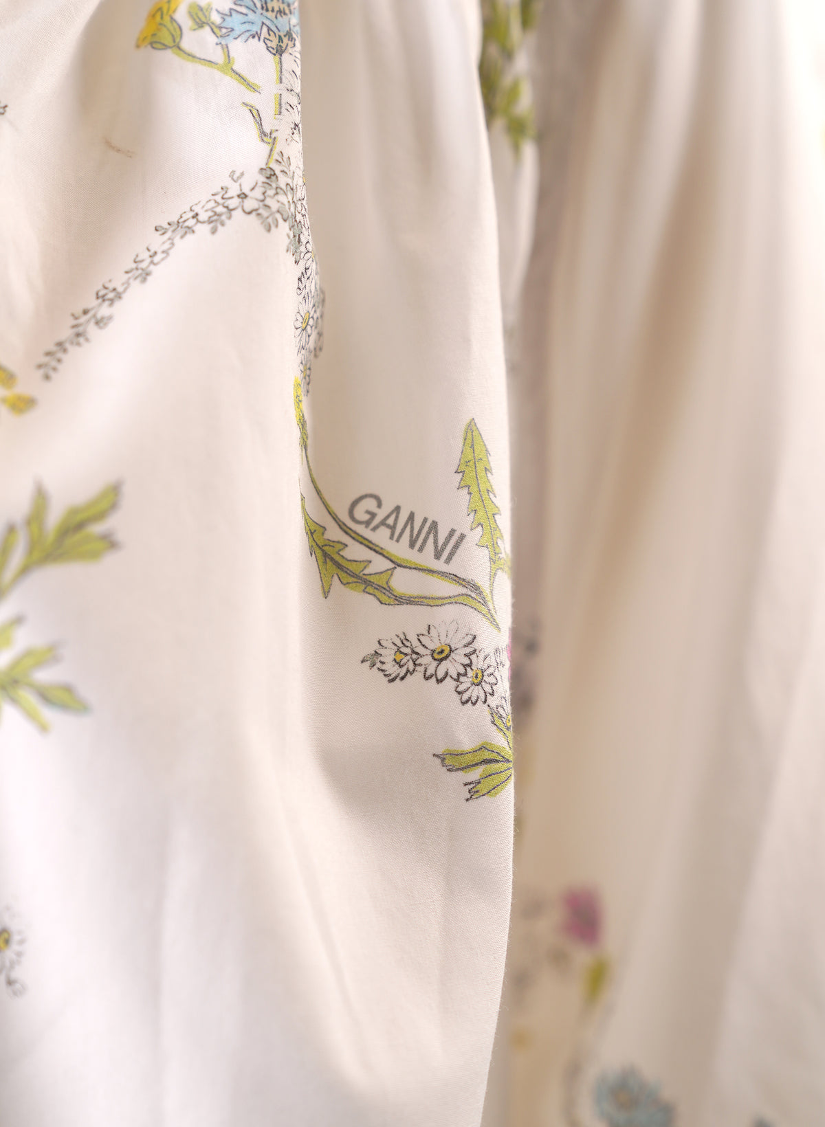 Robe droite Ganni en coton biologique à fleurs