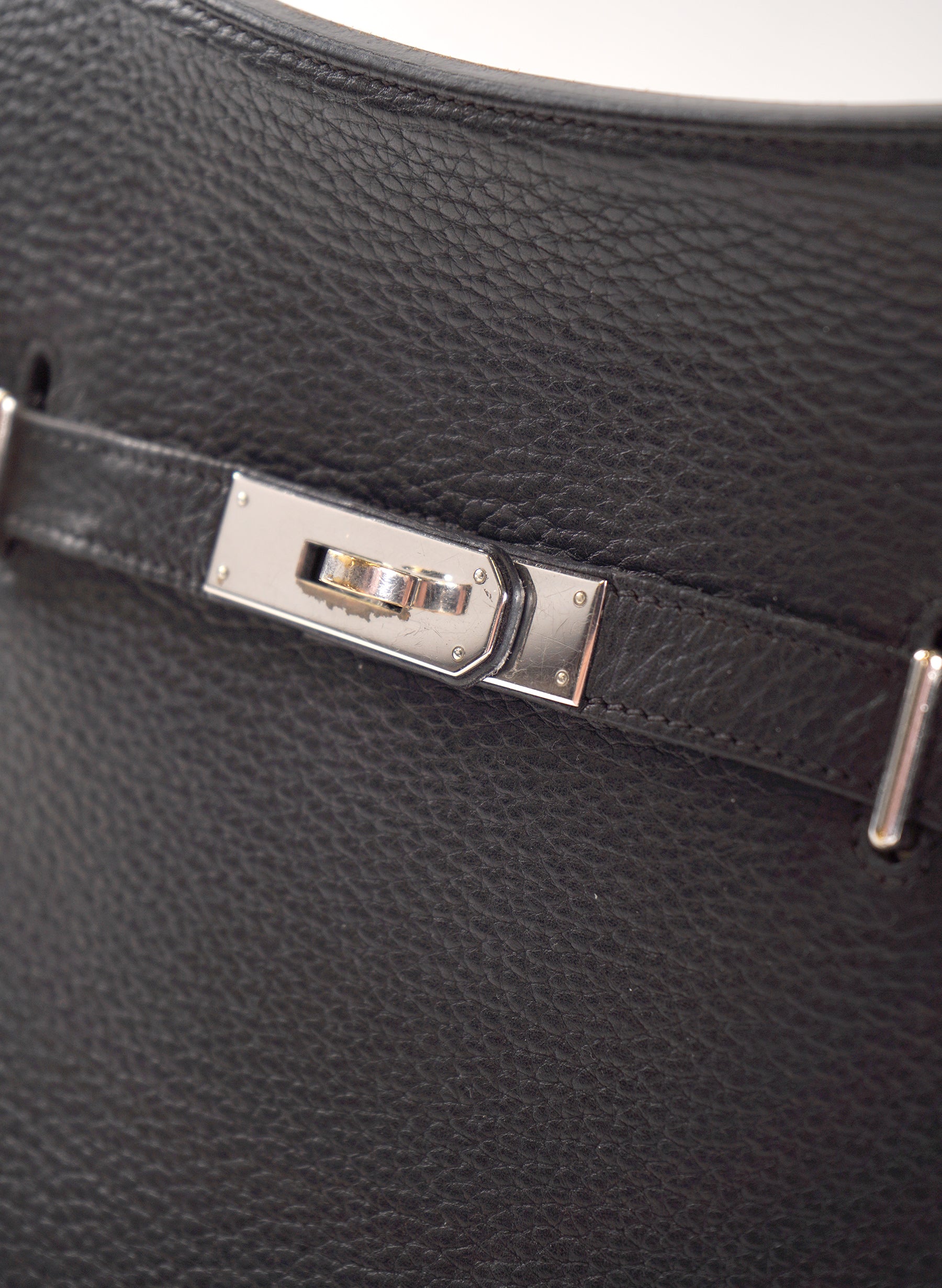 Hermes Taurillon Clémence Jypsiere Bag Noir Palladium