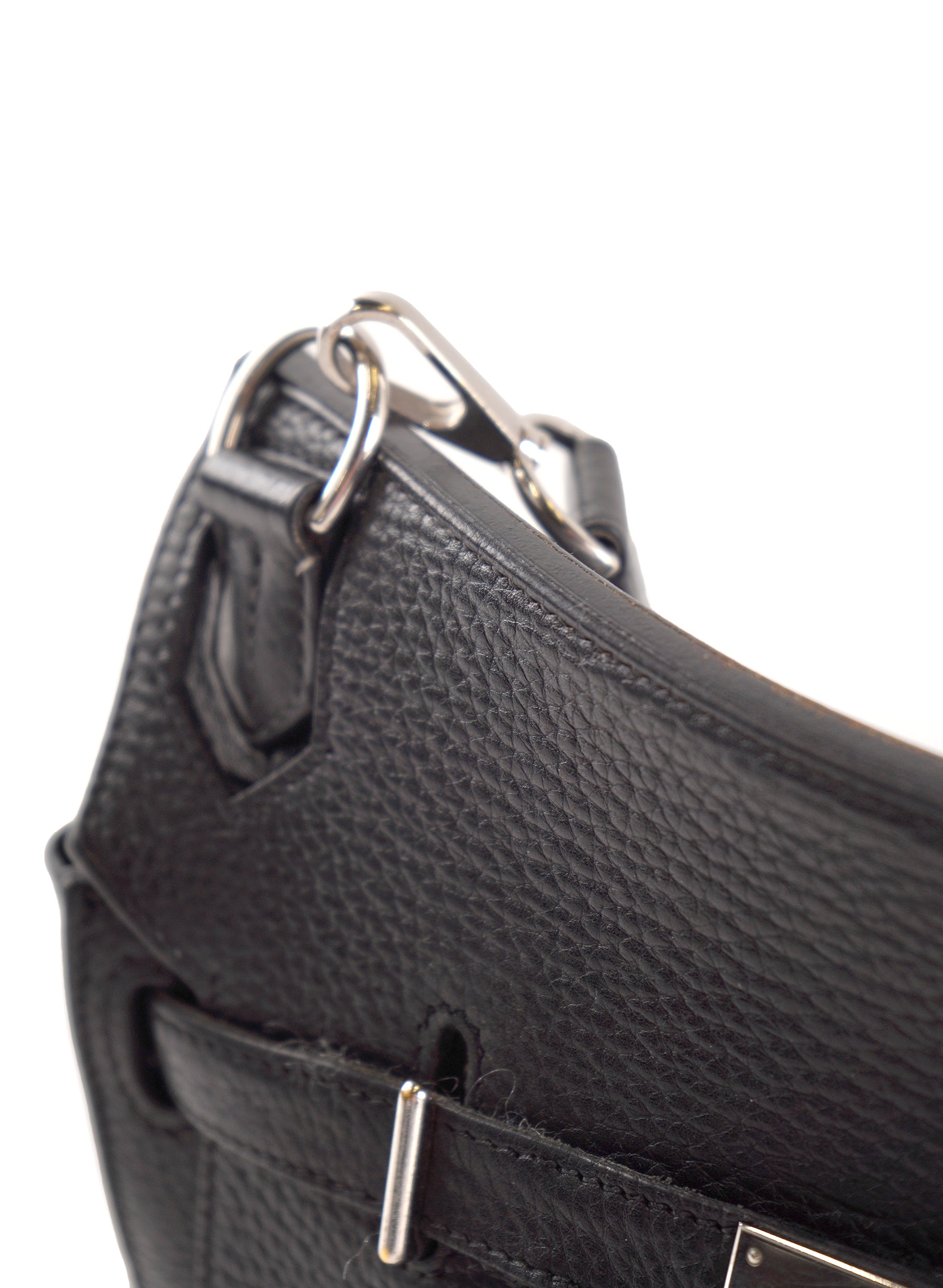Hermes Taurillon Clémence Jypsiere Bag Noir Palladium