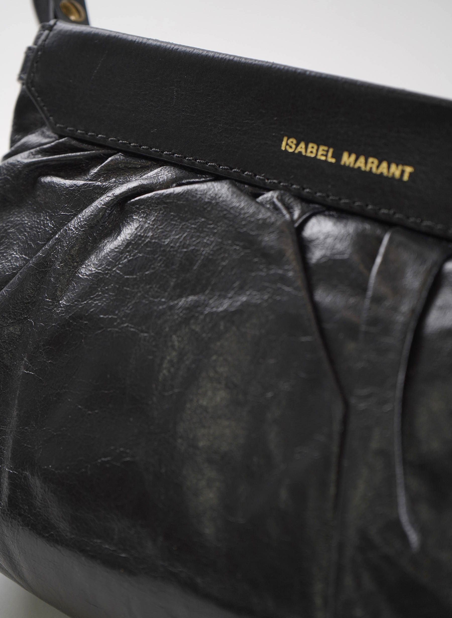 Sac bandoulière Isabel Marant Luzes en cuir froncé et nylon