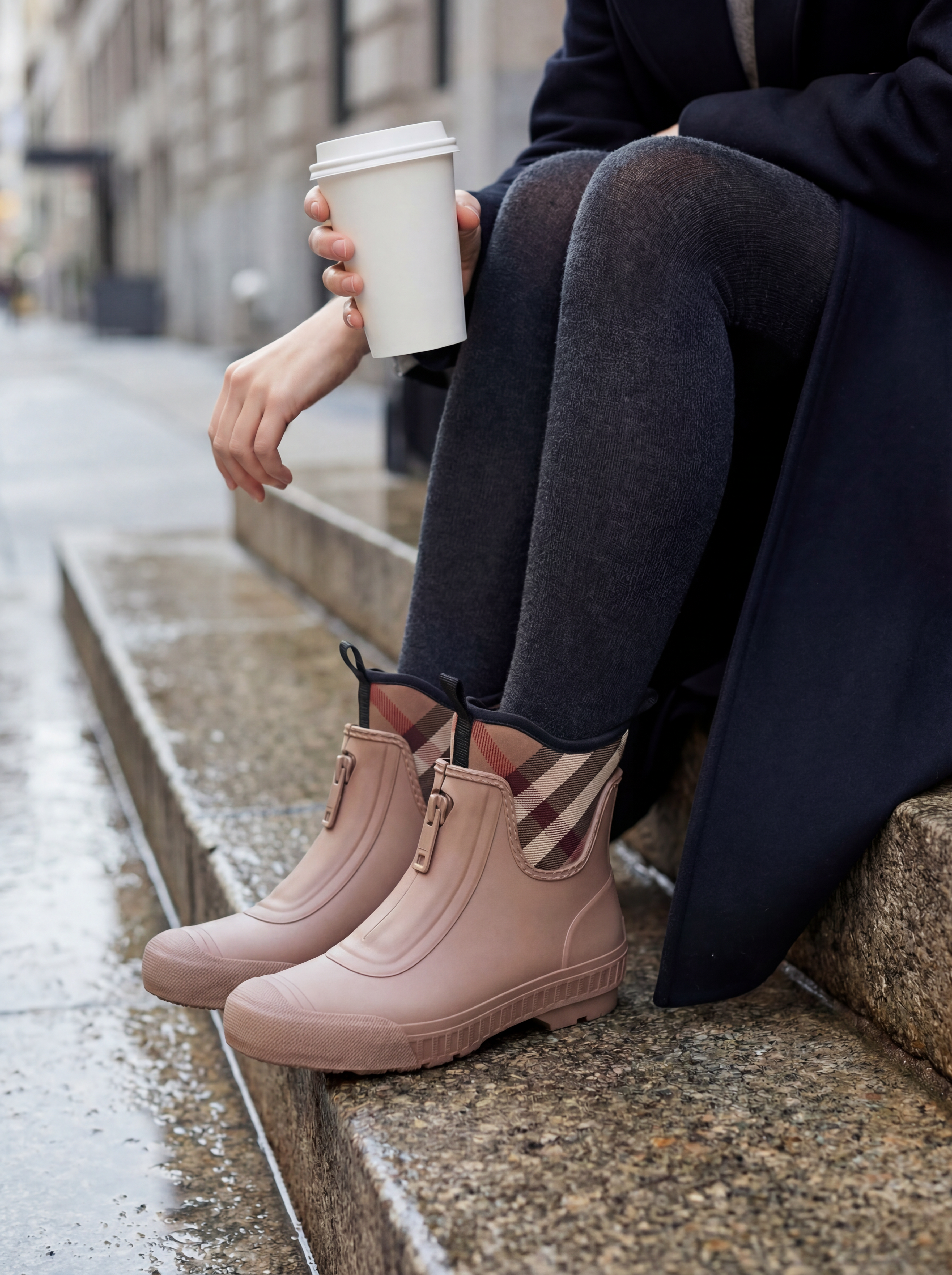 Burberry Brown Rubber Rain Boots