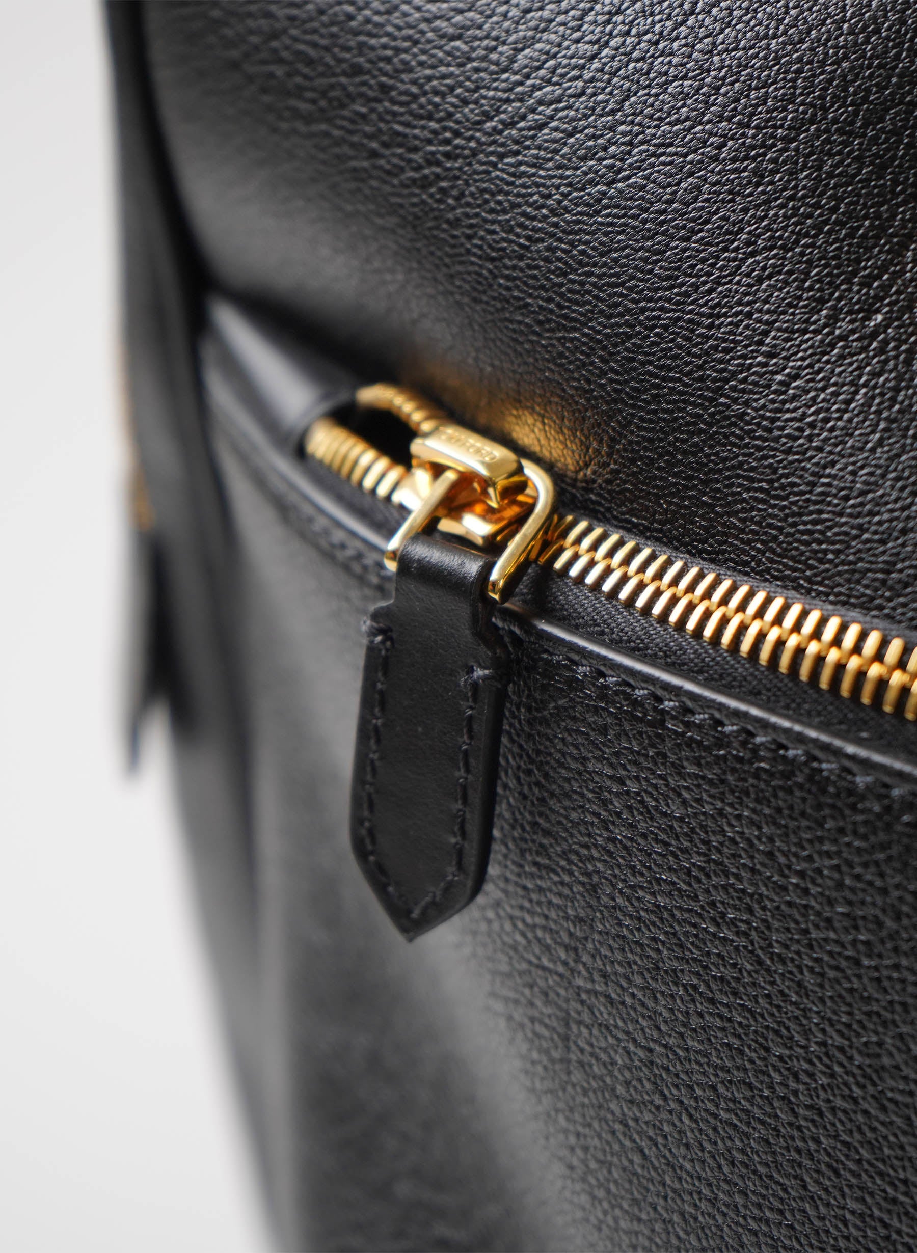 Porte-documents Tom Ford en cuir grainé noir