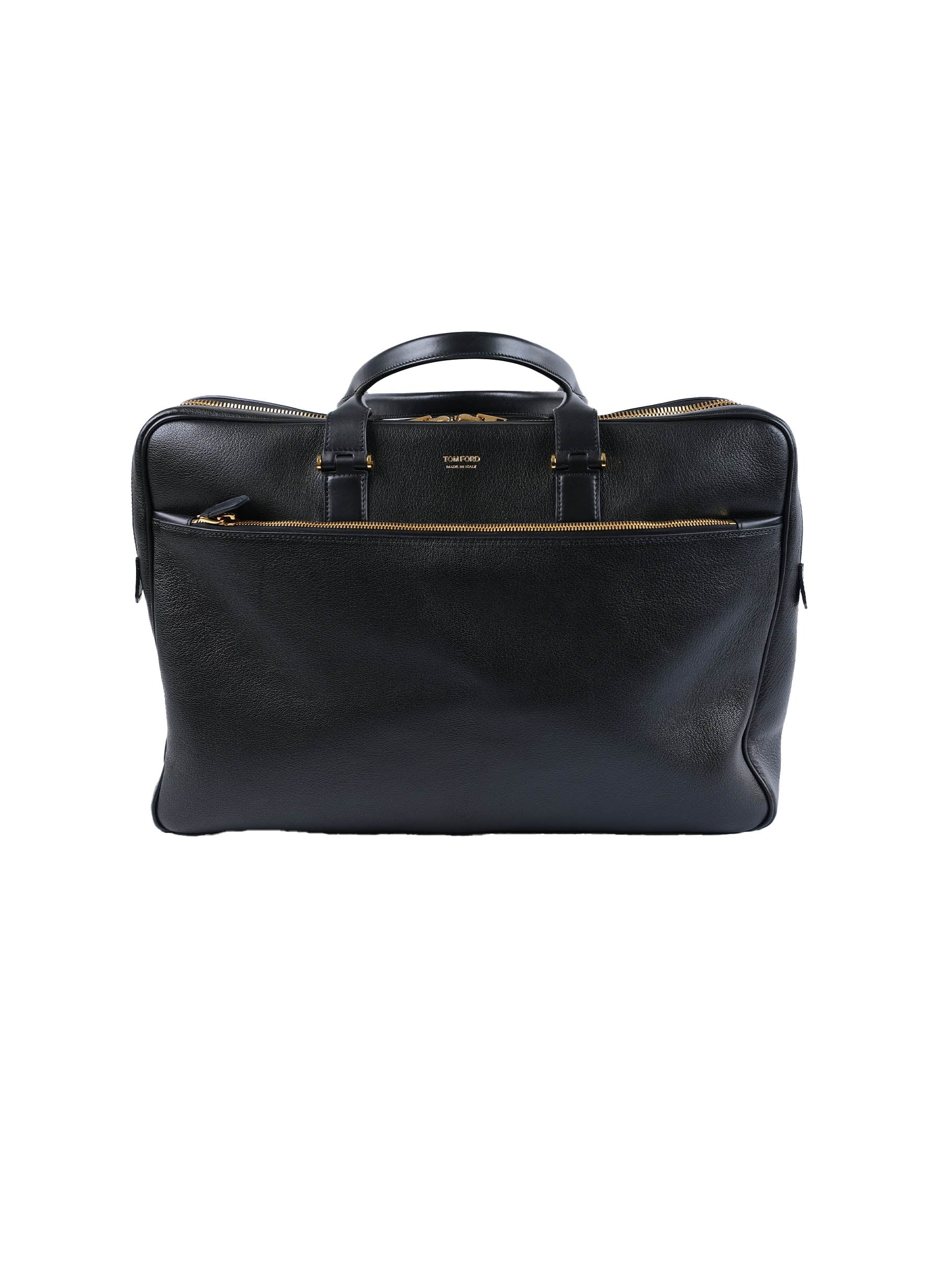 Porte-documents Tom Ford en cuir grainé noir