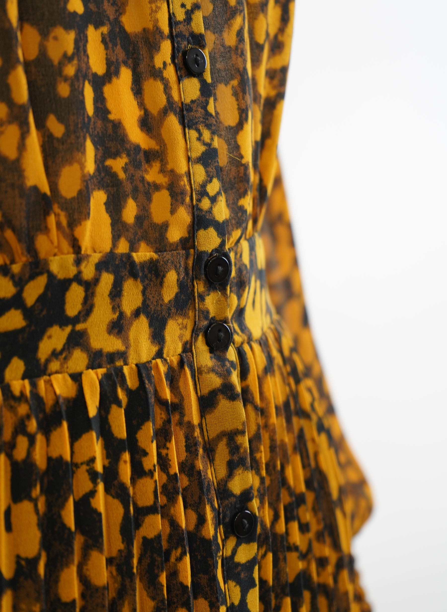 Robe-chemise à manches longues imprimée Lisi de Ba&sh, couleur Safran