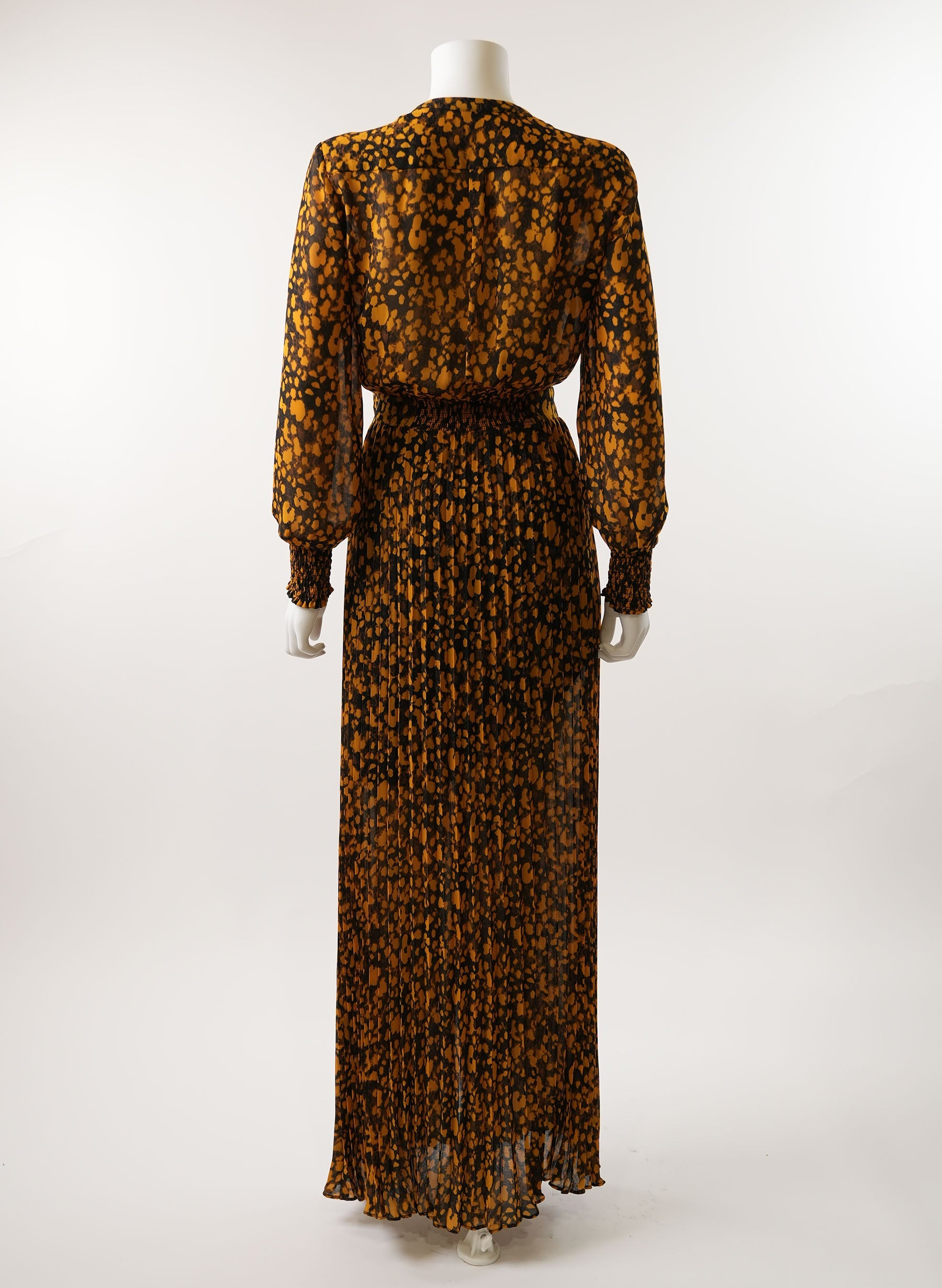 Robe-chemise à manches longues imprimée Lisi de Ba&sh, couleur Safran