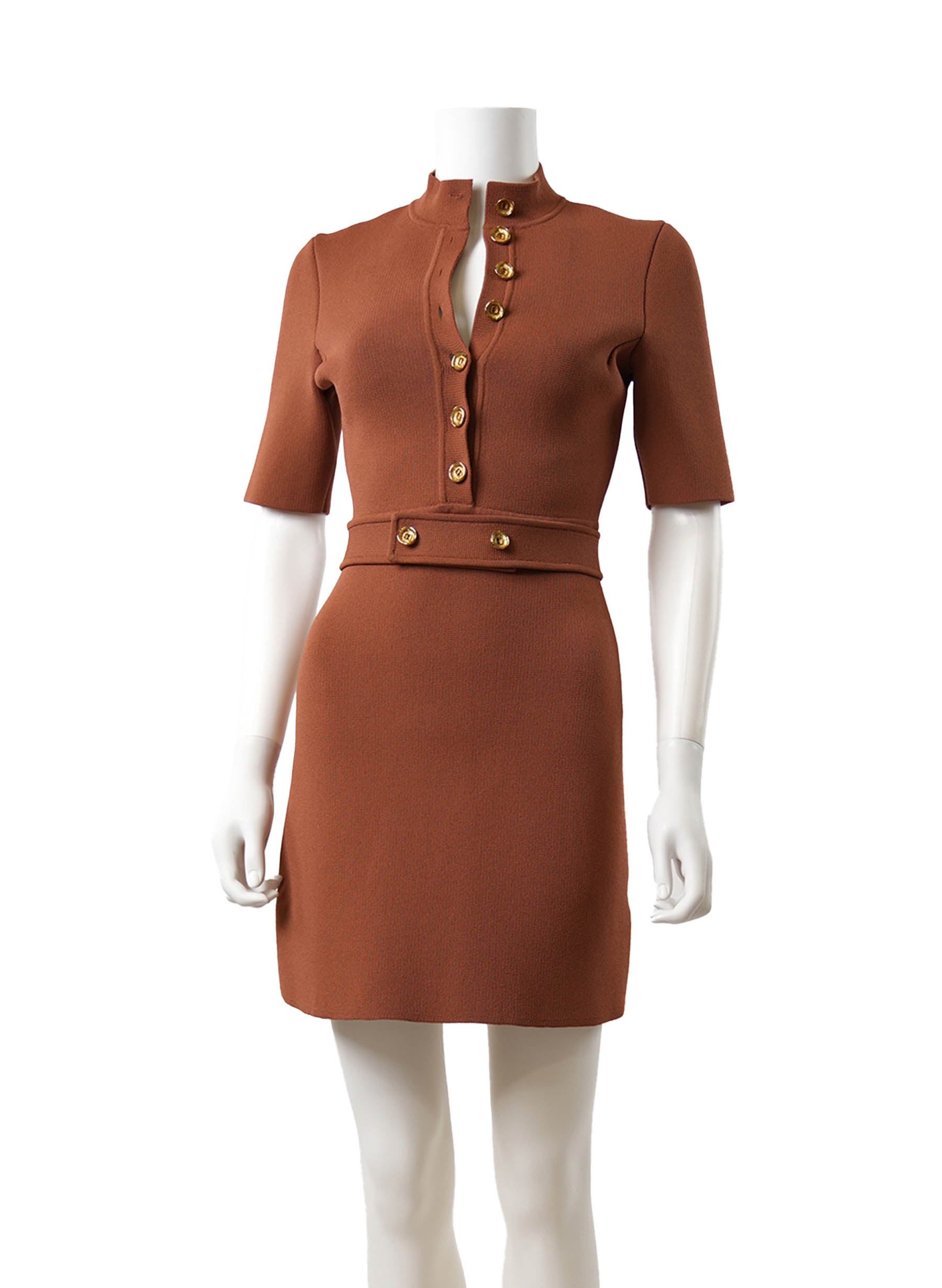 Scanlan Theodore Crepe Knit Mini Button Dress Scanlan Theodore Crepe Knit Mini Button Dress