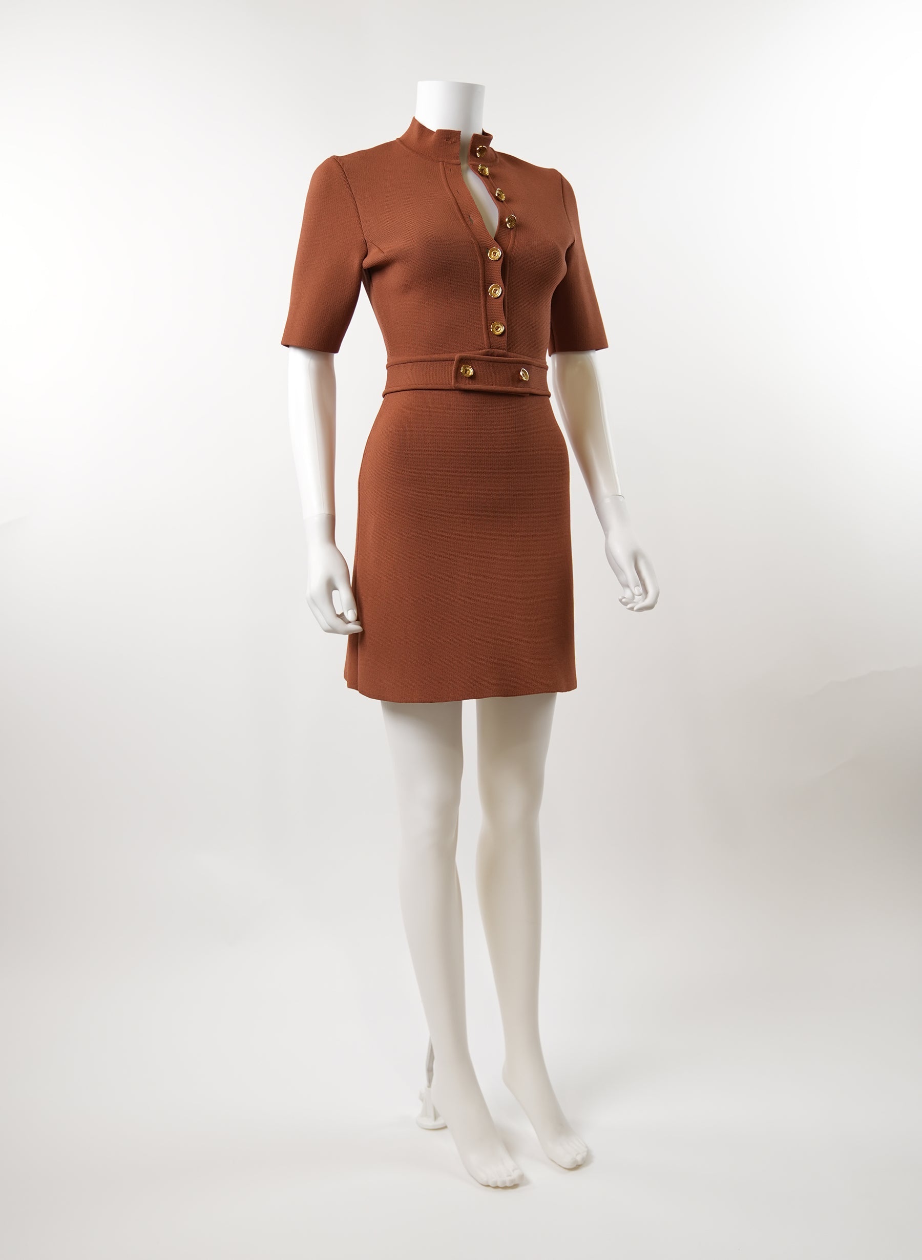 Robe courte boutonnée en crêpe Scanlan Theodore