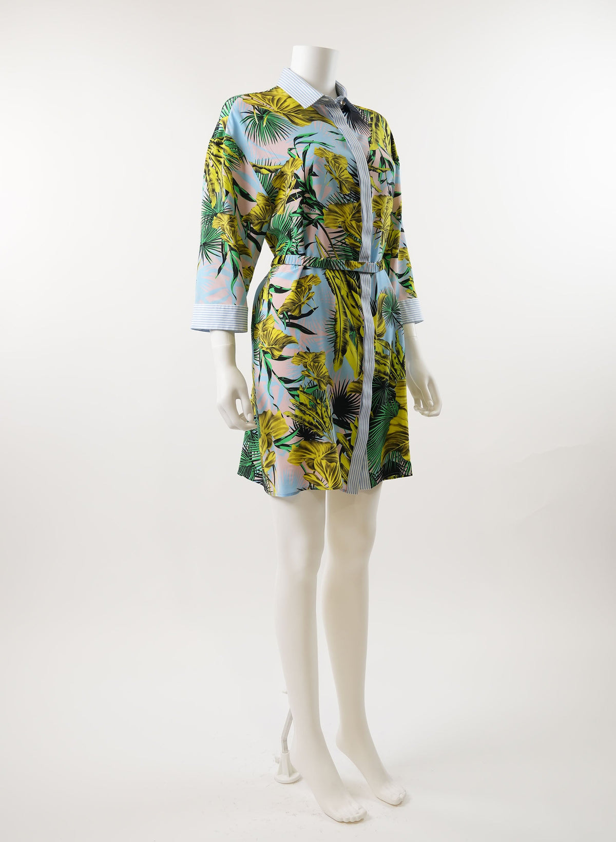 Robe-chemise en soie imprimée Versace