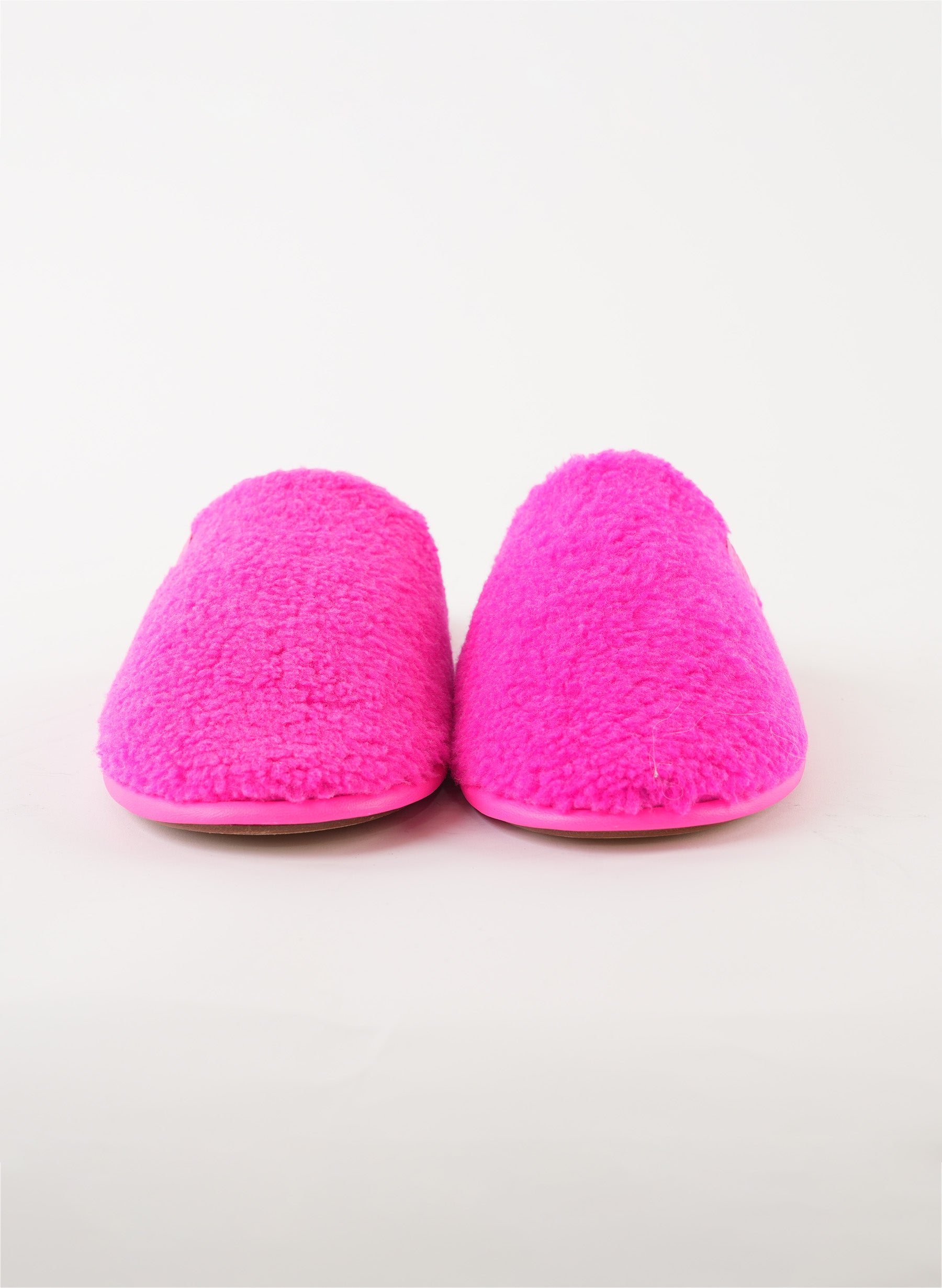 Loewe Neon Leather Trimmed Fleece Slippers