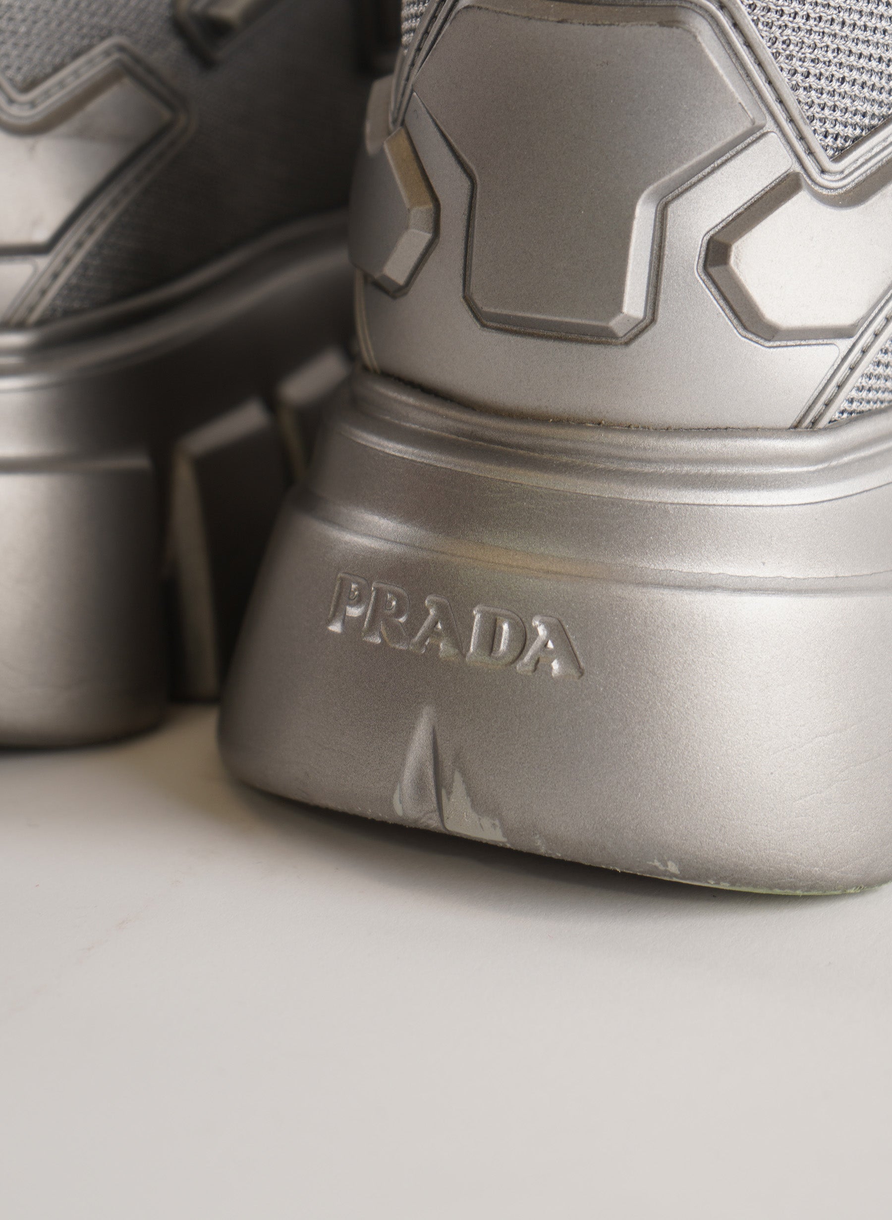 Prada Monolith Evolution Thunder Silver Low Sneaker