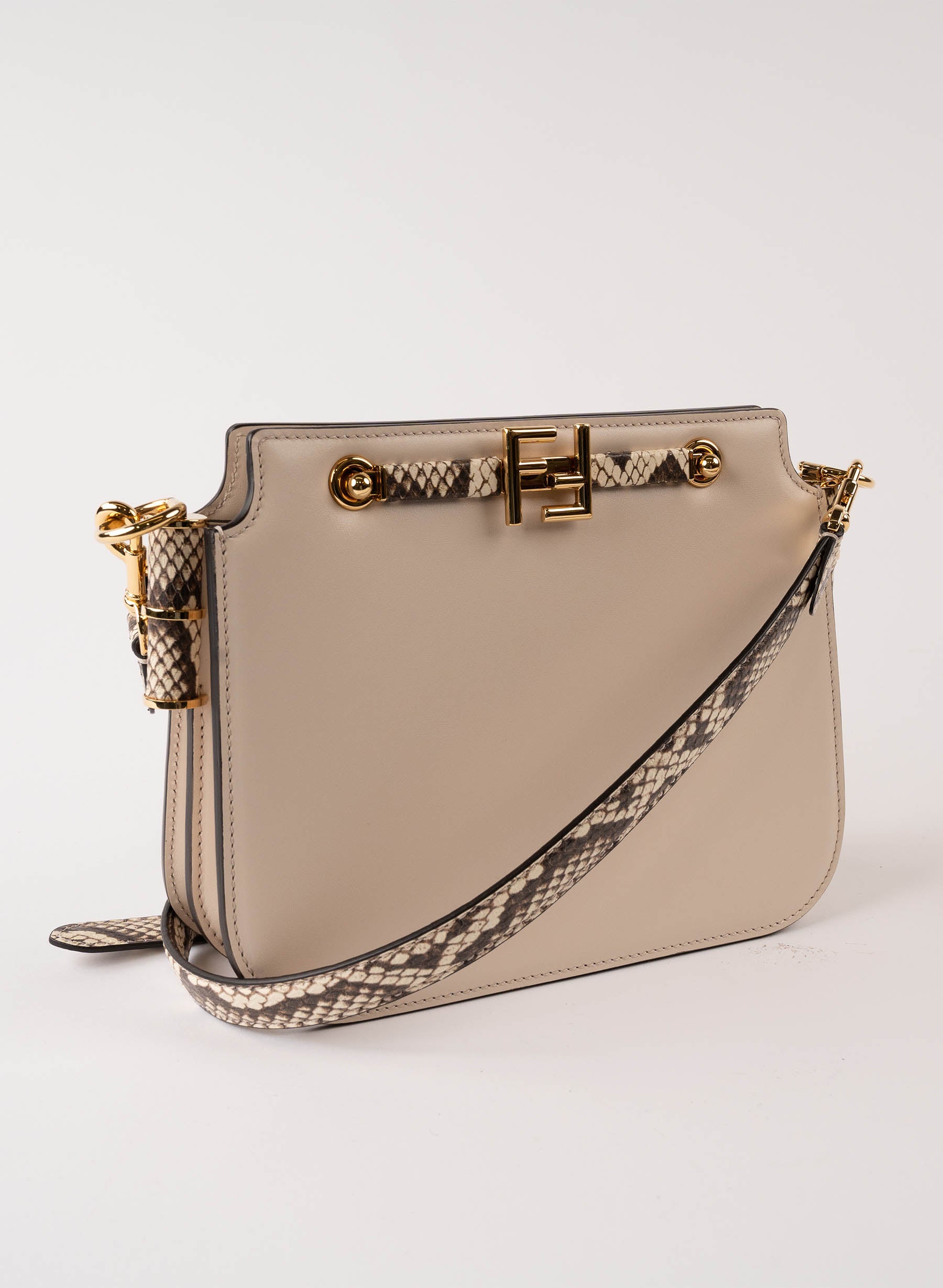 Fendi Touch Snake-Print Calfskin Shoulder Bag