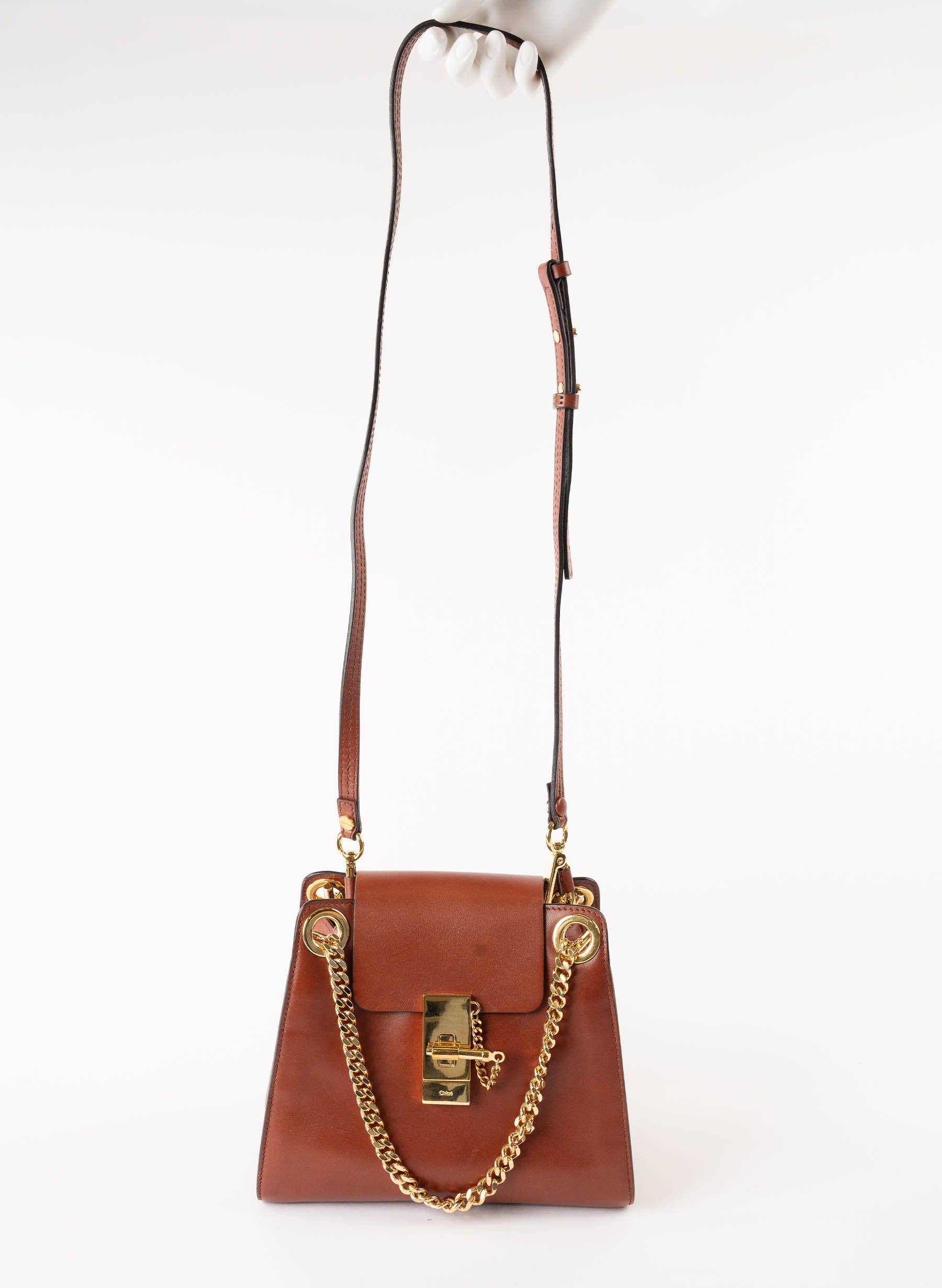 Chloe Annie Shoulder Bag in Brown Leather