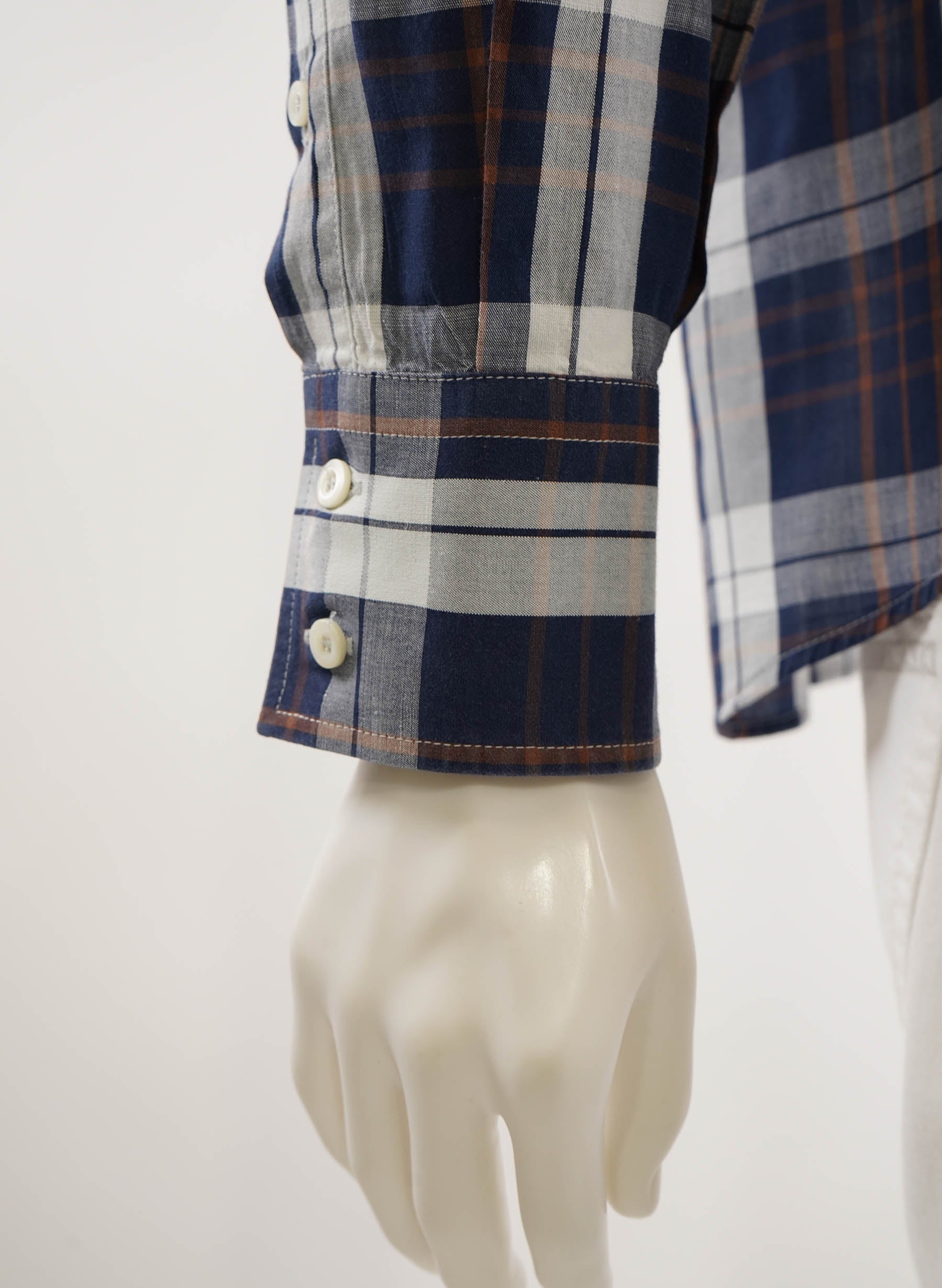 Brunello Cucinelli Plaid Print Long Sleeve Shirt